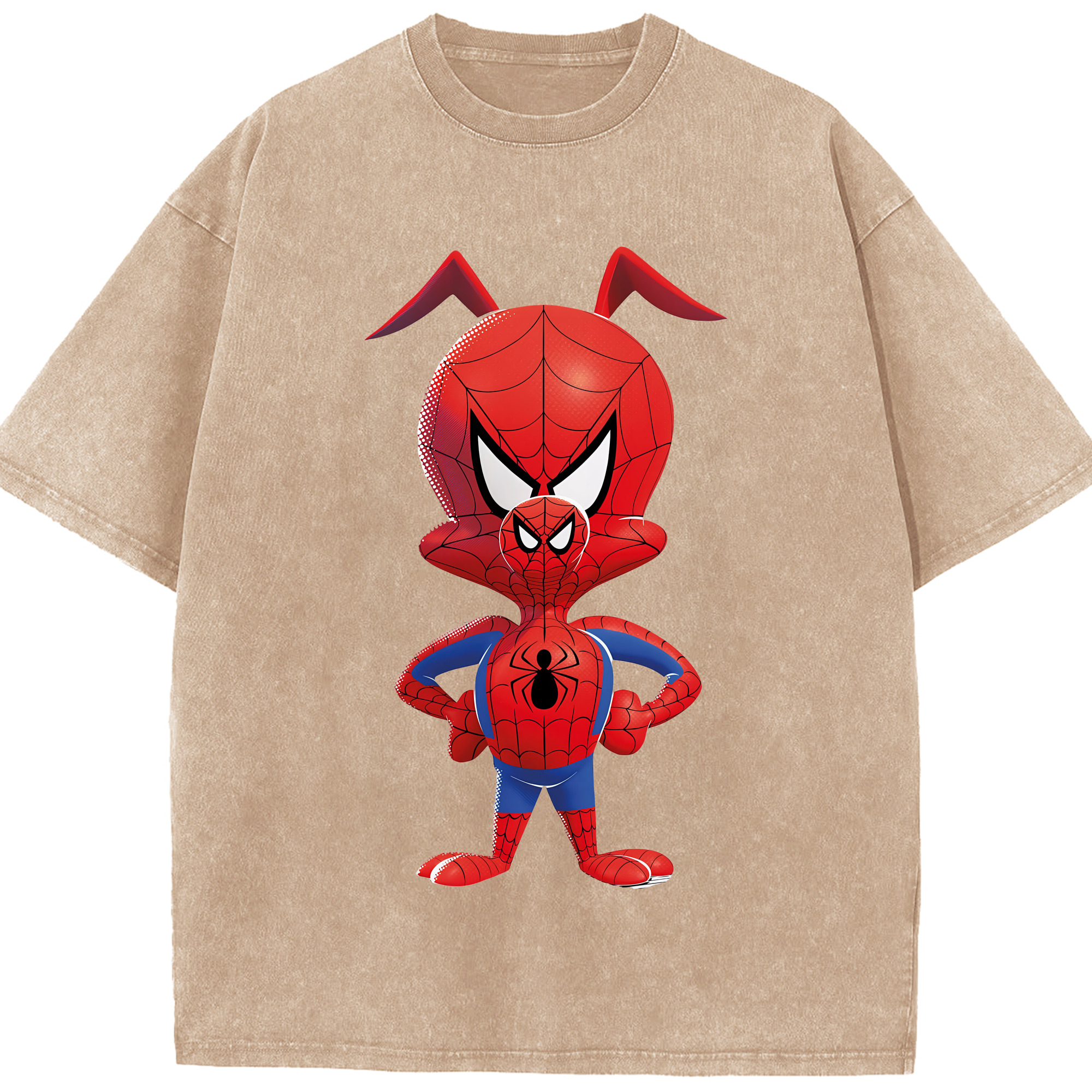 （画像用） Spider Man スパイダーマン 綿100% ヴィンテージ風 半袖Tシャツ（フロントプリント）