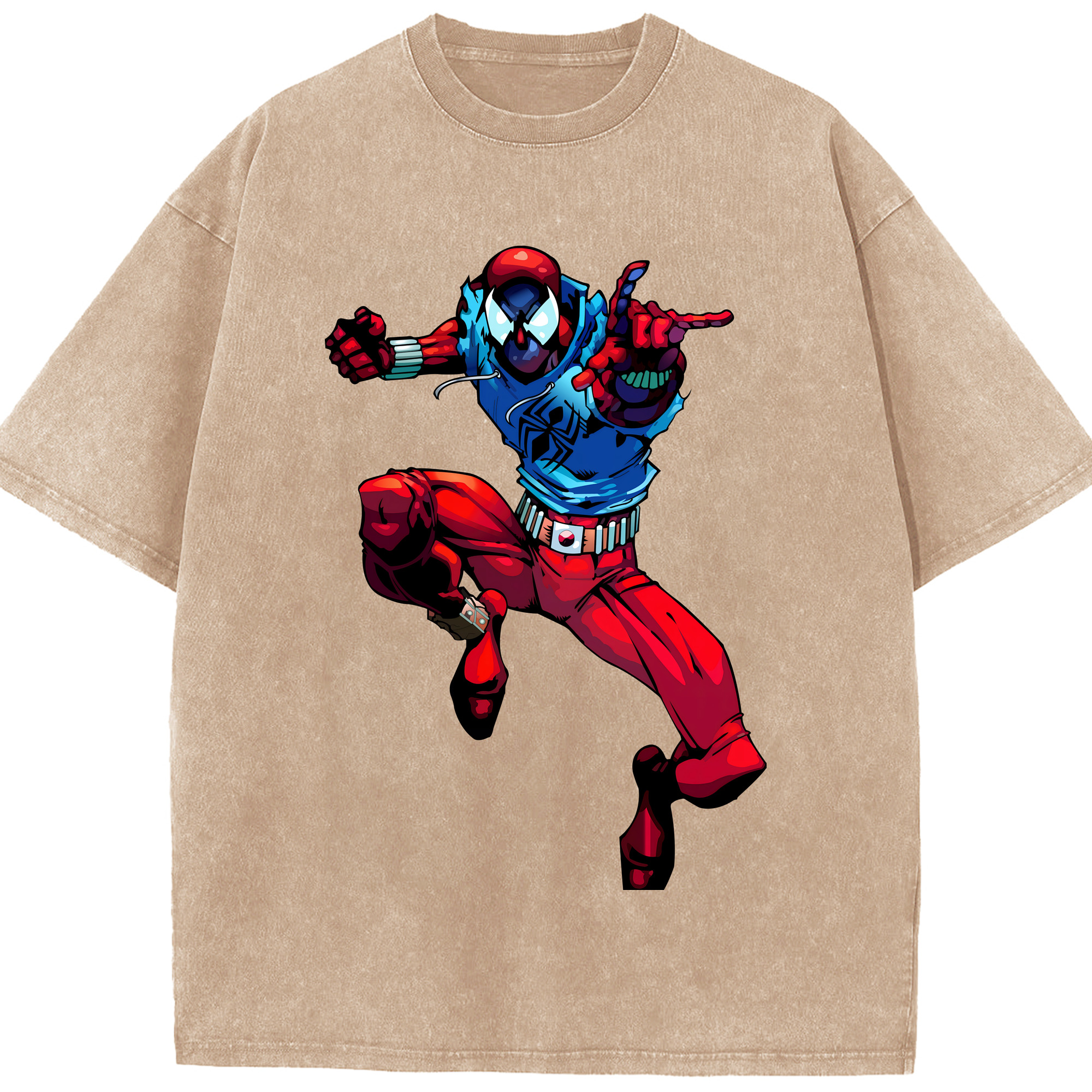 （画像用） Spider Man スパイダーマン 綿100% ヴィンテージ風 半袖Tシャツ（フロントプリント）