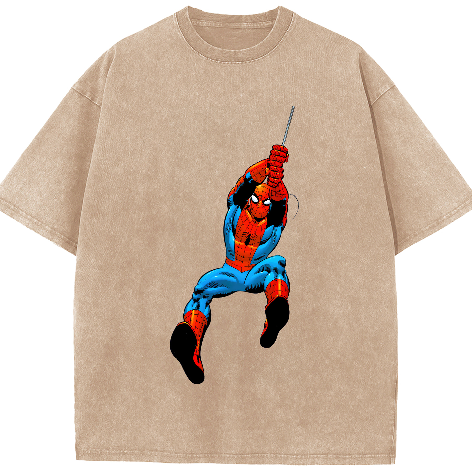 （画像用） Spider Man スパイダーマン 綿100% ヴィンテージ風 半袖Tシャツ（フロントプリント）