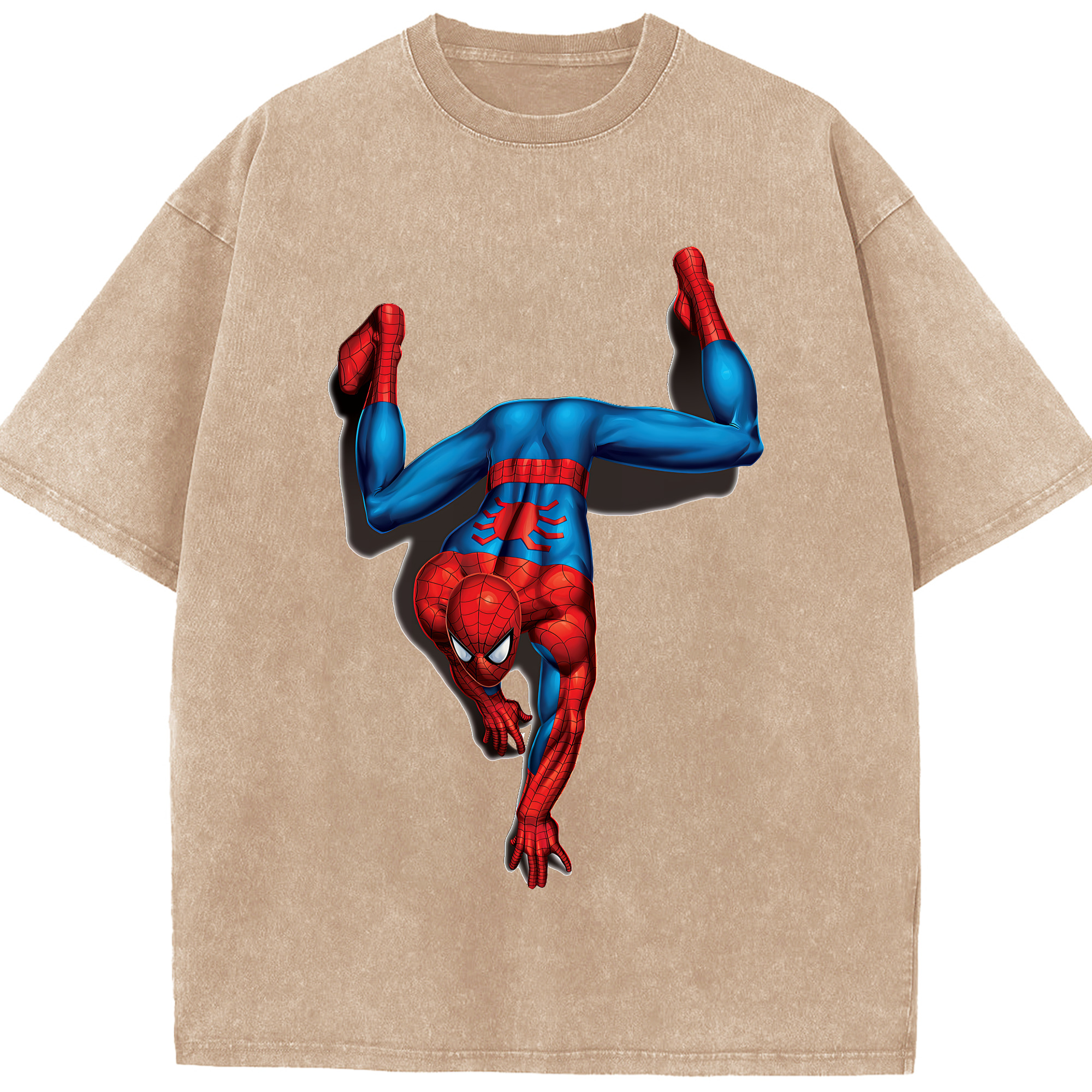 （画像用） Spider Man スパイダーマン 綿100% ヴィンテージ風 半袖Tシャツ（フロントプリント）