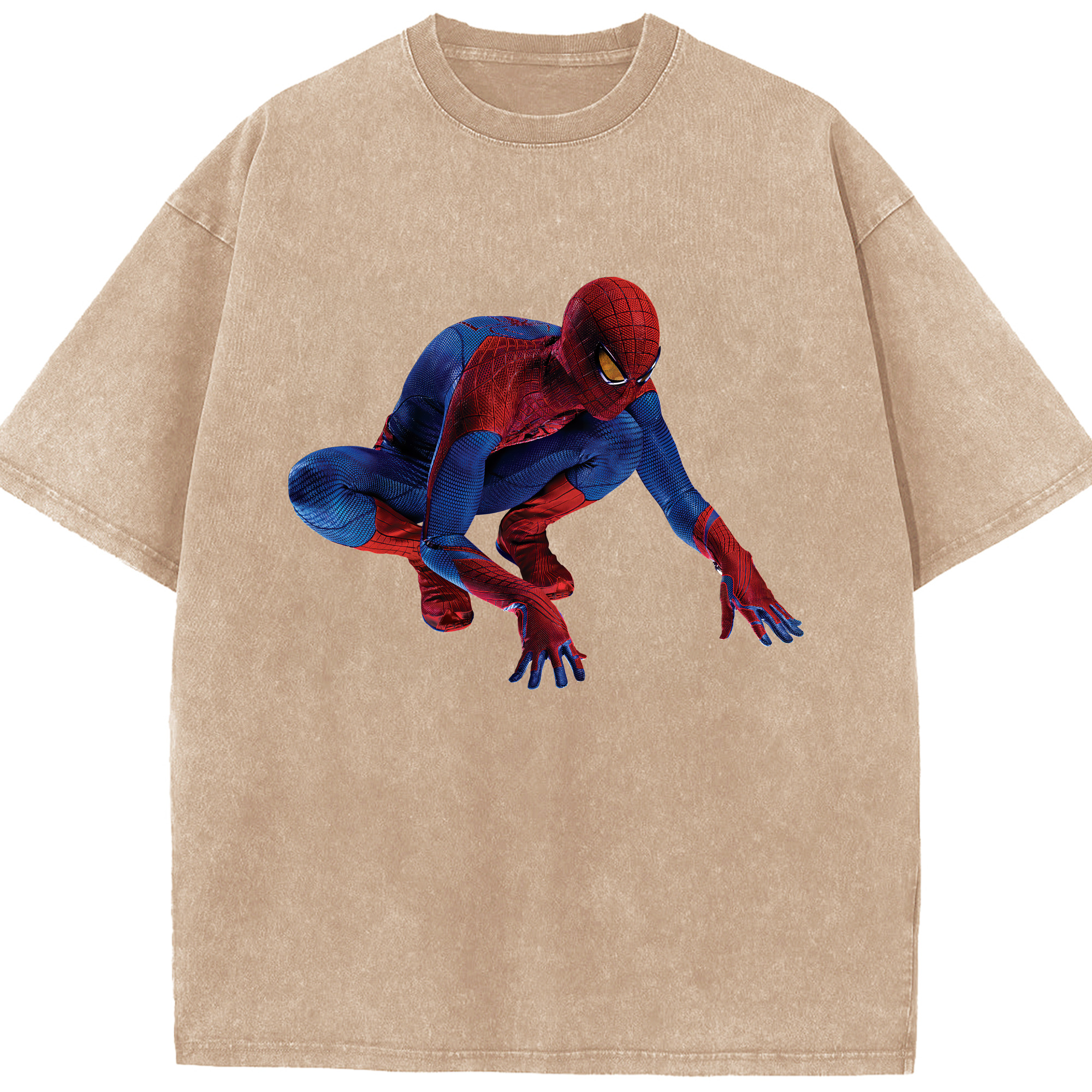 （画像用） Spider Man スパイダーマン 綿100% ヴィンテージ風 半袖Tシャツ（フロントプリント）