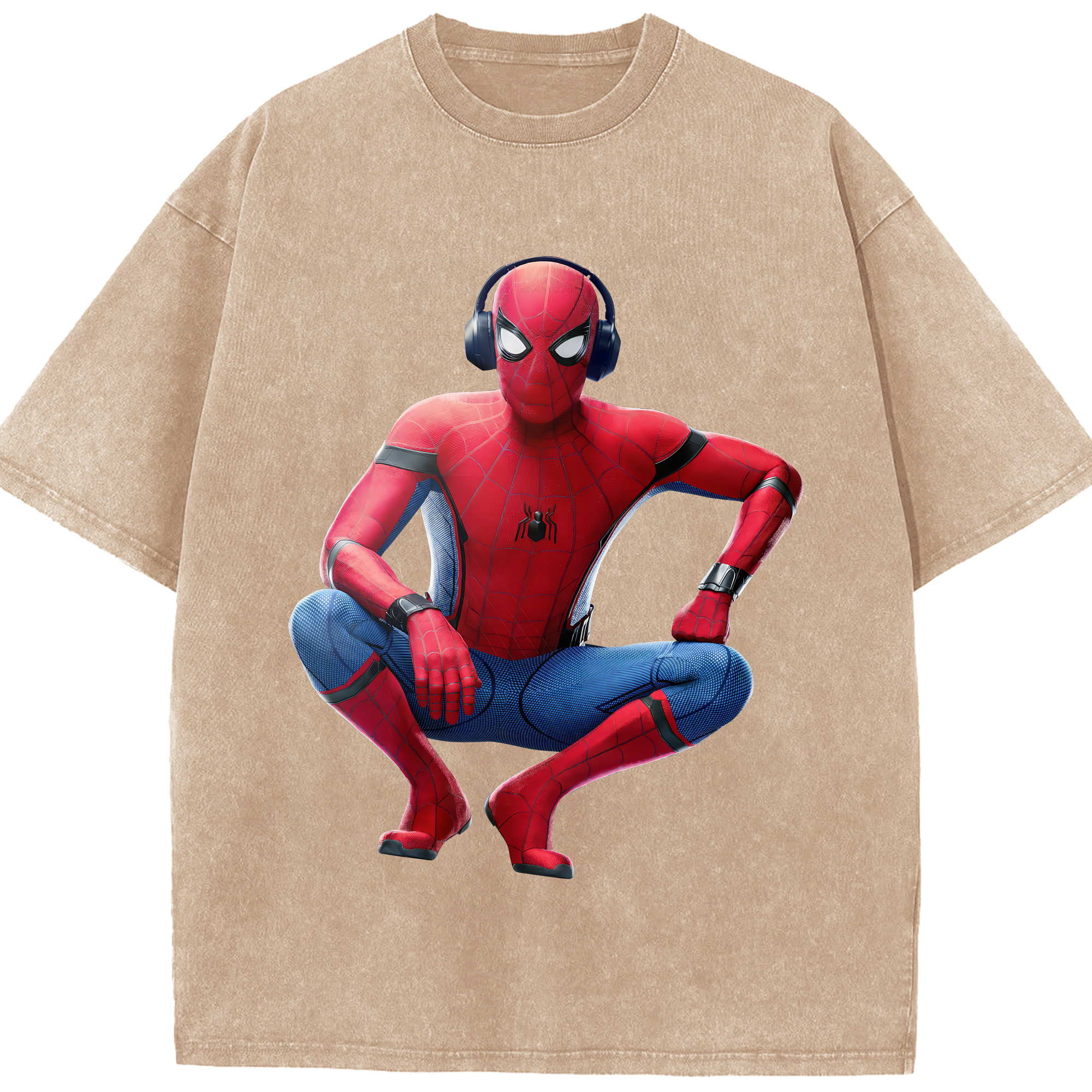 （画像用） Spider Man スパイダーマン 綿100% ヴィンテージ風 半袖Tシャツ（フロントプリント）