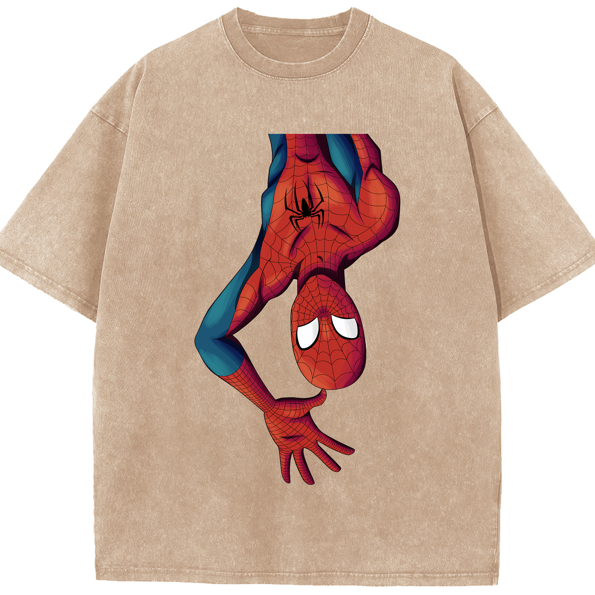 （画像用） Spider Man スパイダーマン 綿100% ヴィンテージ風 半袖Tシャツ（フロントプリント）