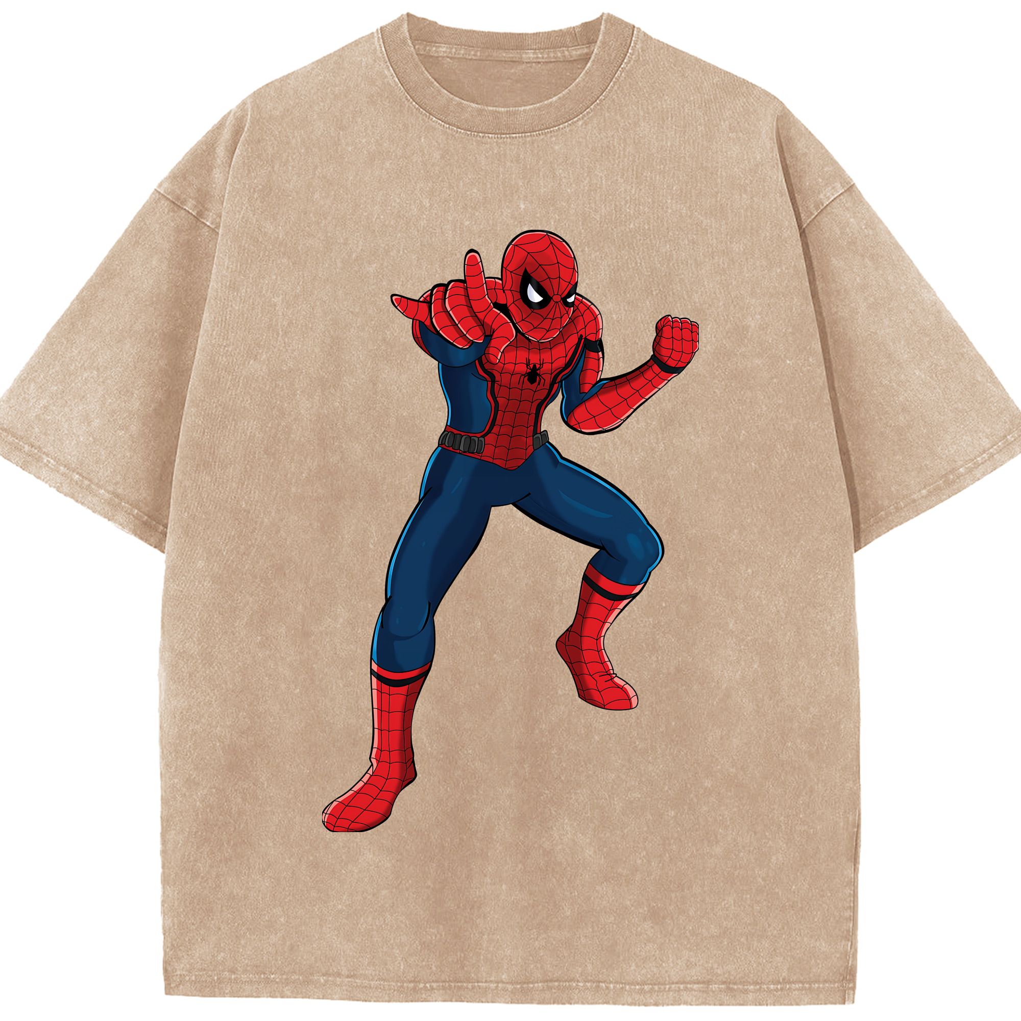 （画像用） Spider Man スパイダーマン 綿100% ヴィンテージ風 半袖Tシャツ（フロントプリント）