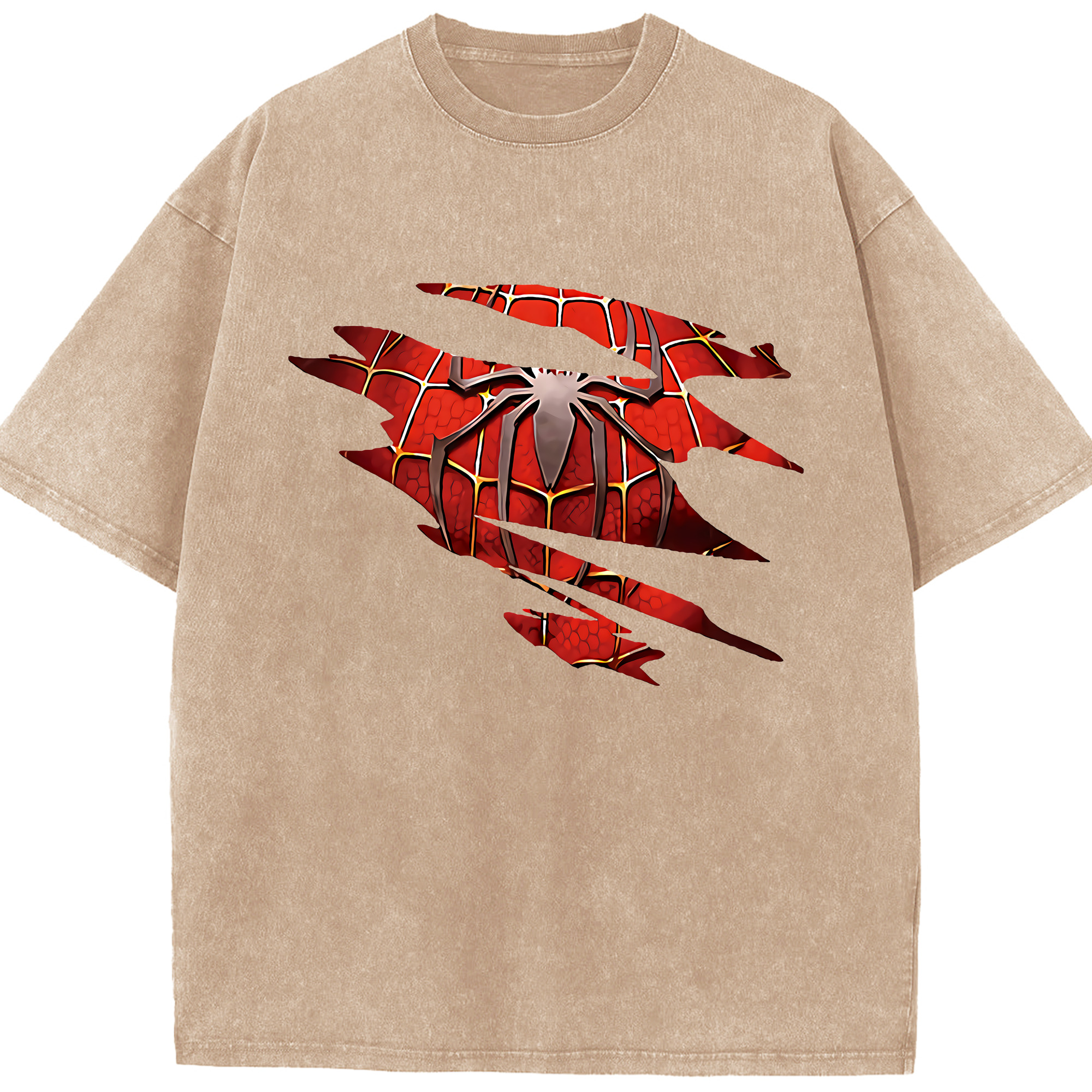 （画像用） Spider Man スパイダーマン 綿100% ヴィンテージ風 半袖Tシャツ（フロントプリント）