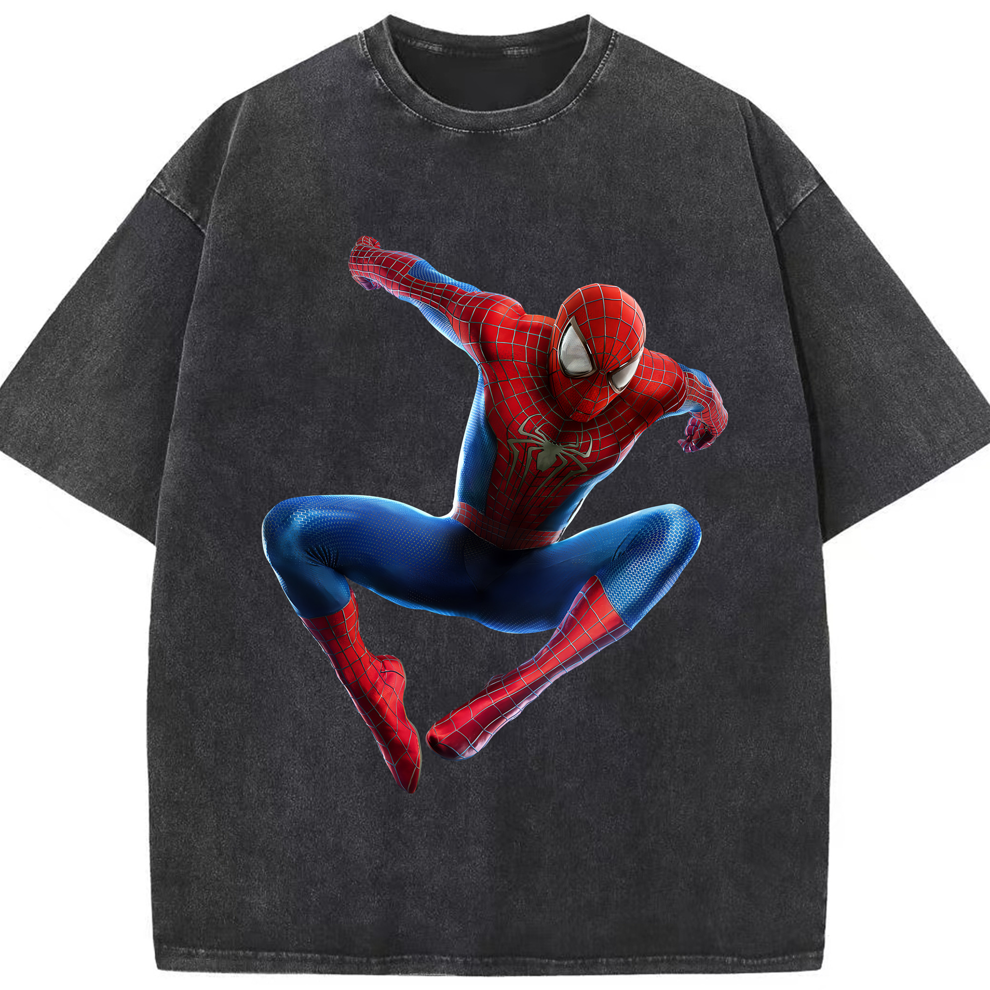（画像用） Spider Man スパイダーマン 綿100% ヴィンテージ風 半袖Tシャツ（フロントプリント）