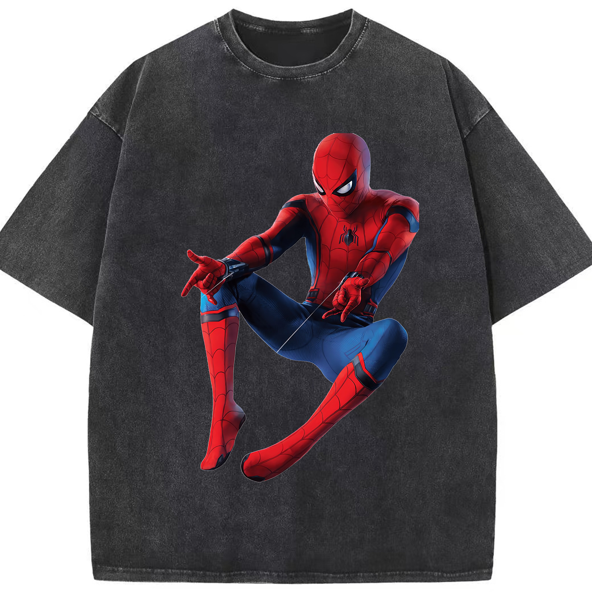 （画像用） Spider Man スパイダーマン 綿100% ヴィンテージ風 半袖Tシャツ（フロントプリント）