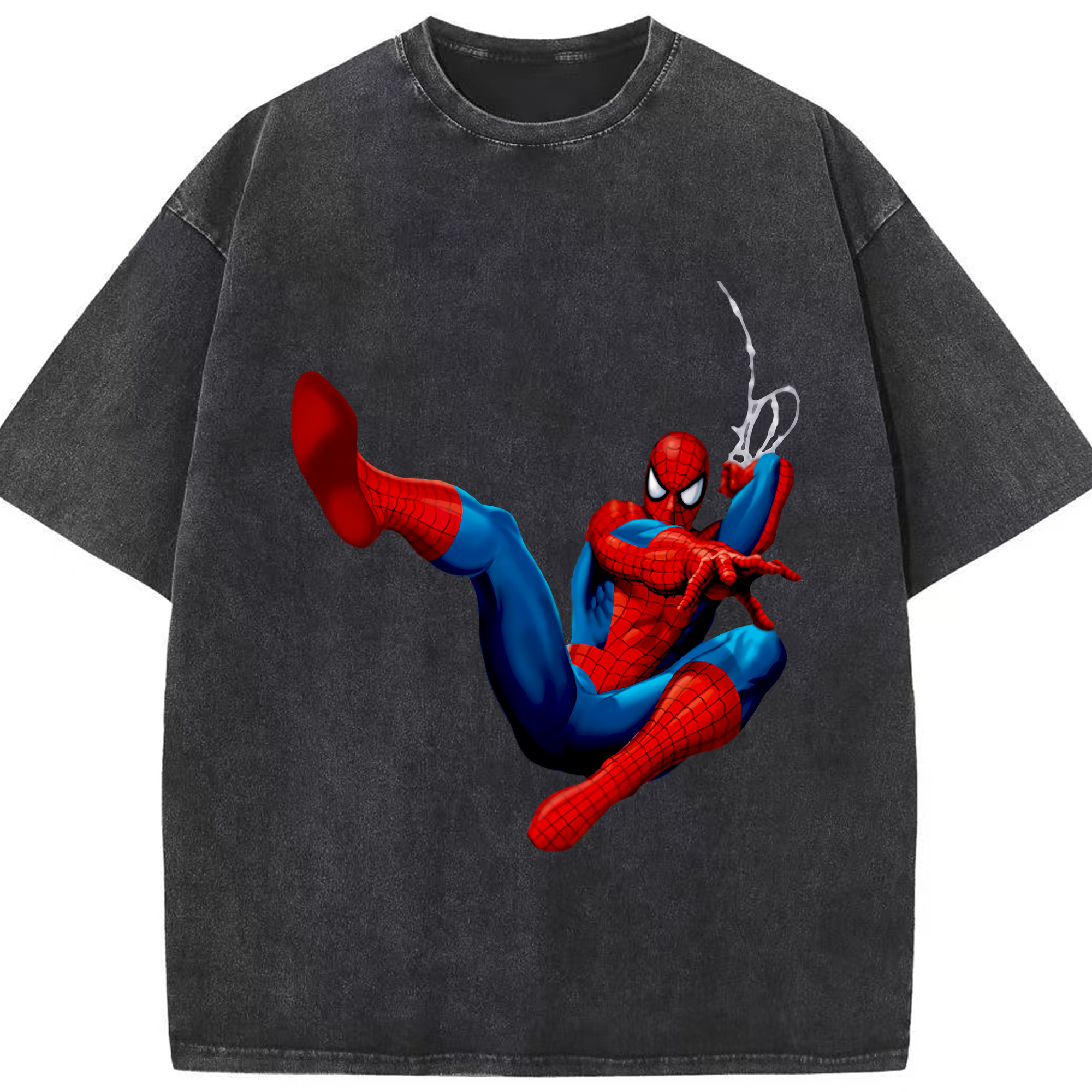 （画像用） Spider Man スパイダーマン 綿100% ヴィンテージ風 半袖Tシャツ（フロントプリント）