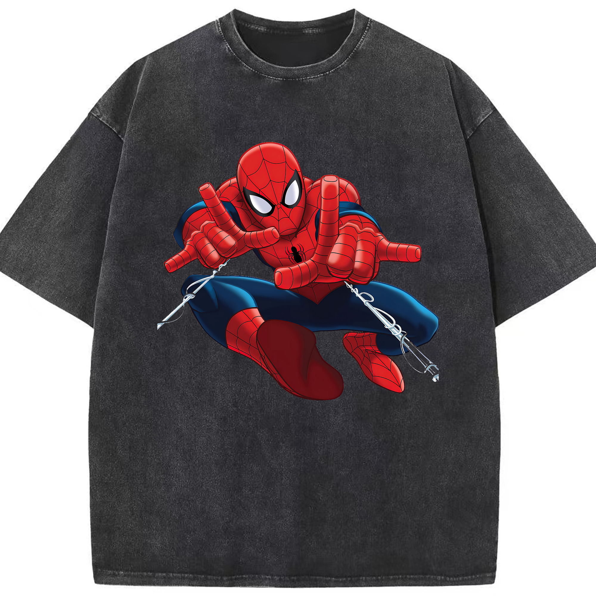 （画像用） Spider Man スパイダーマン 綿100% ヴィンテージ風 半袖Tシャツ（フロントプリント）