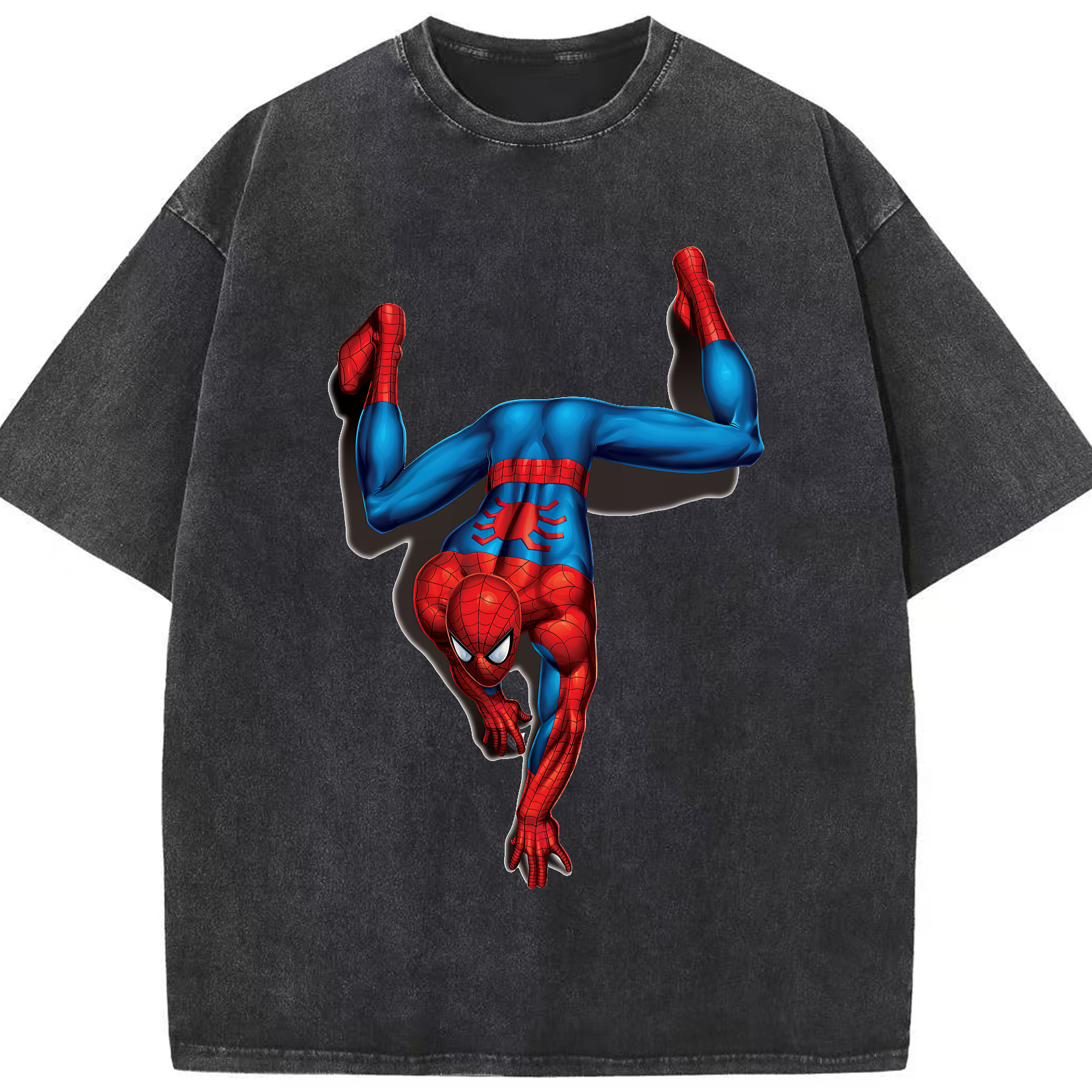 （画像用） Spider Man スパイダーマン 綿100% ヴィンテージ風 半袖Tシャツ（フロントプリント）