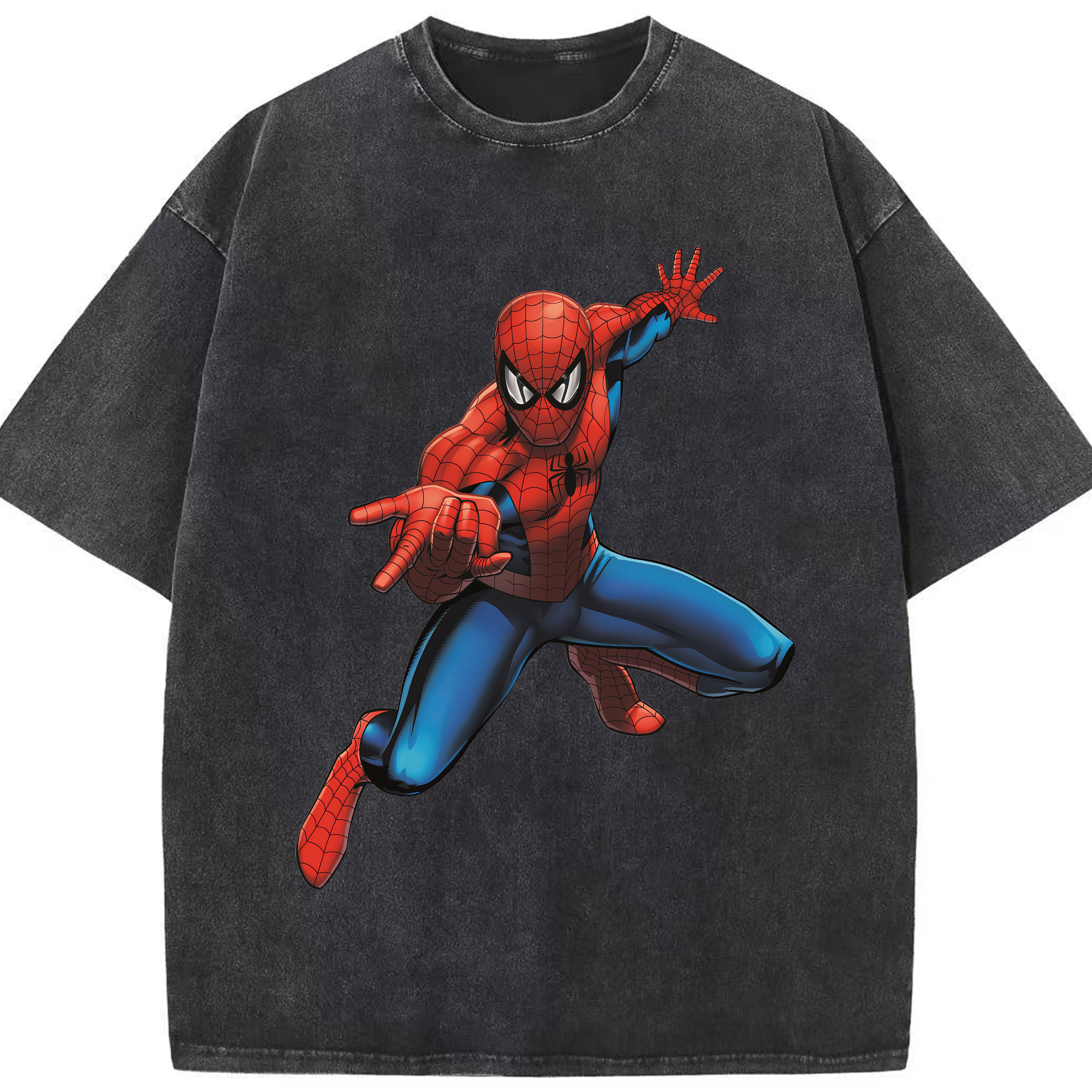 （画像用） Spider Man スパイダーマン 綿100% ヴィンテージ風 半袖Tシャツ（フロントプリント）