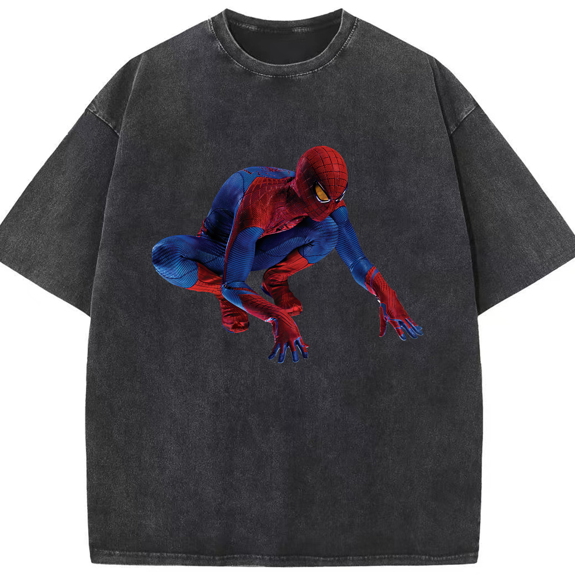 （画像用） Spider Man スパイダーマン 綿100% ヴィンテージ風 半袖Tシャツ（フロントプリント）
