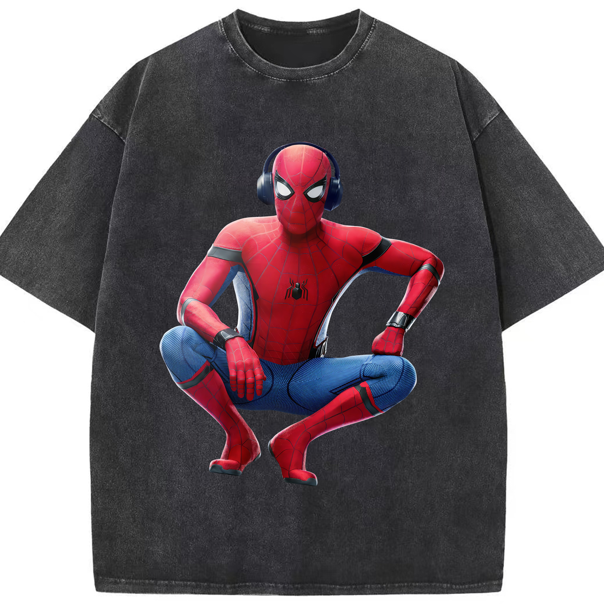 （画像用） Spider Man スパイダーマン 綿100% ヴィンテージ風 半袖Tシャツ（フロントプリント）
