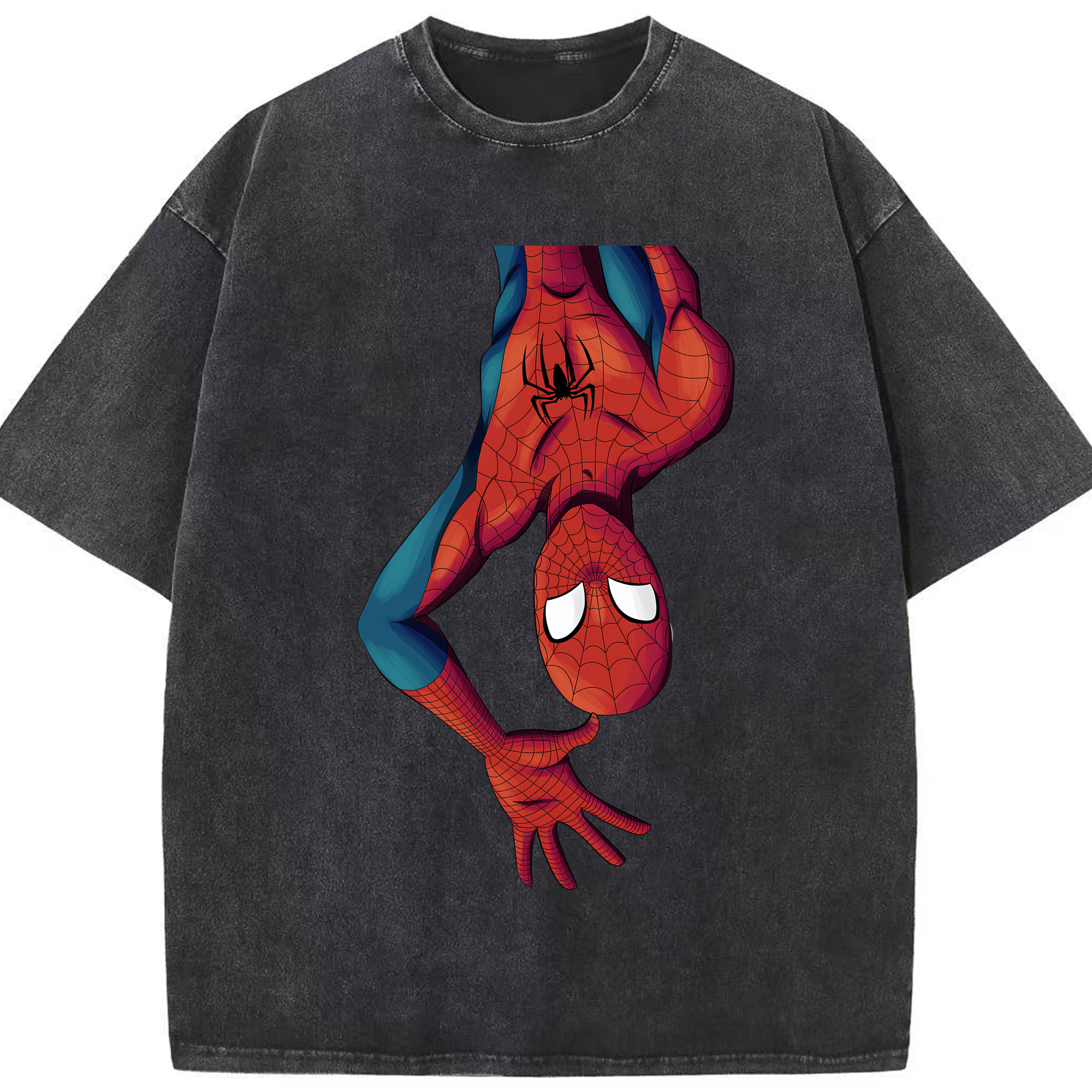 （画像用） Spider Man スパイダーマン 綿100% ヴィンテージ風 半袖Tシャツ（フロントプリント）