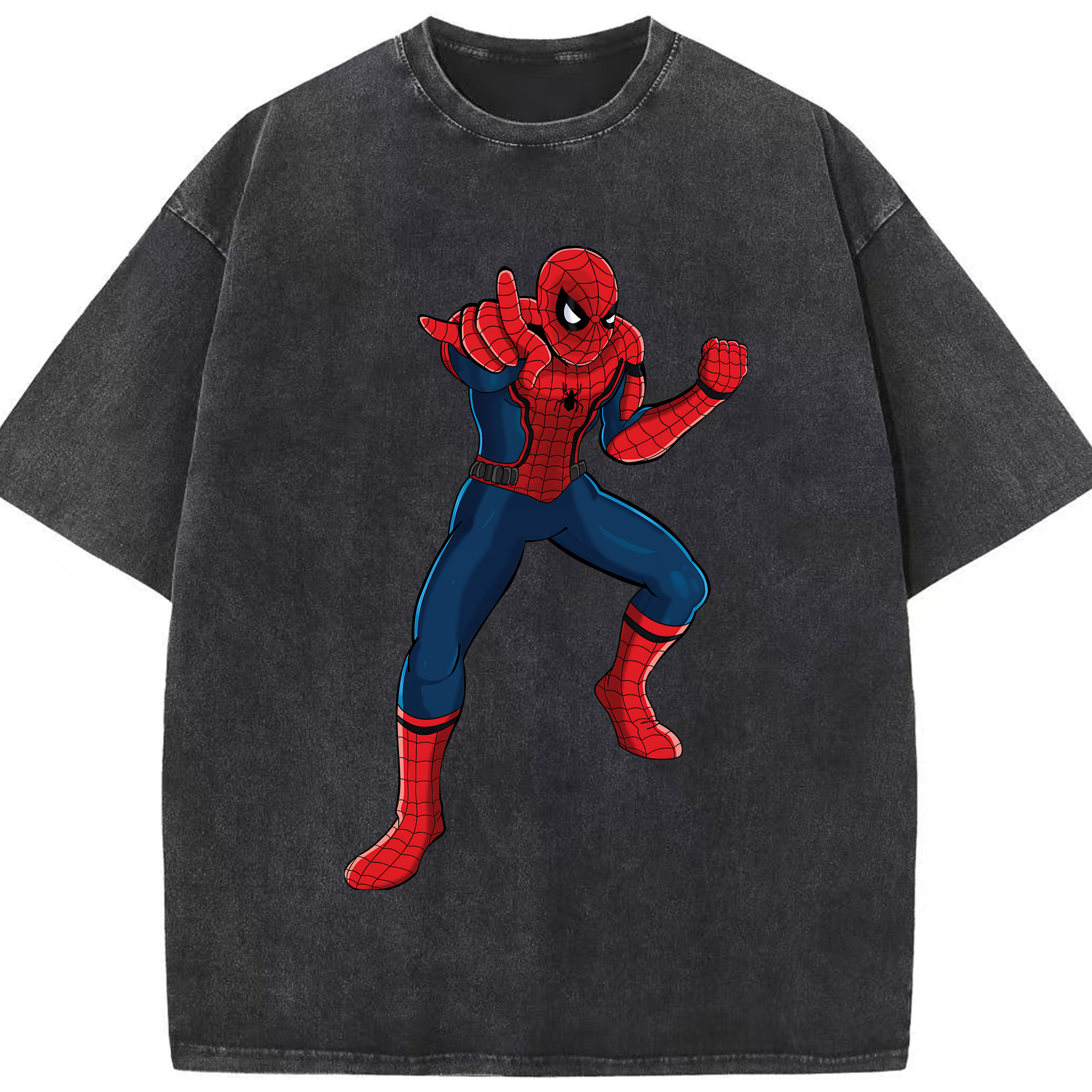 （画像用） Spider Man スパイダーマン 綿100% ヴィンテージ風 半袖Tシャツ（フロントプリント）