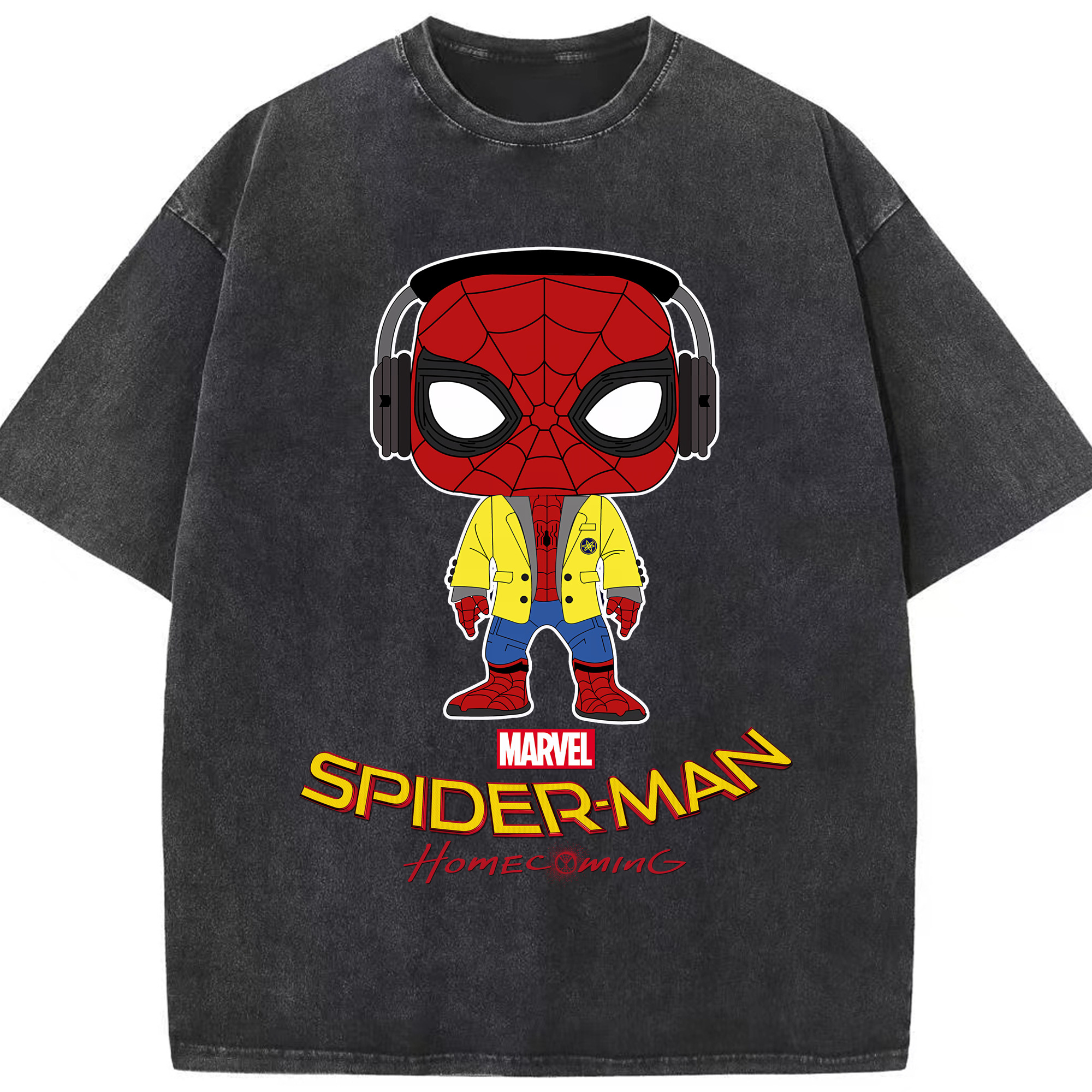 （画像用） Spider Man スパイダーマン 綿100% ヴィンテージ風 半袖Tシャツ（フロントプリント）