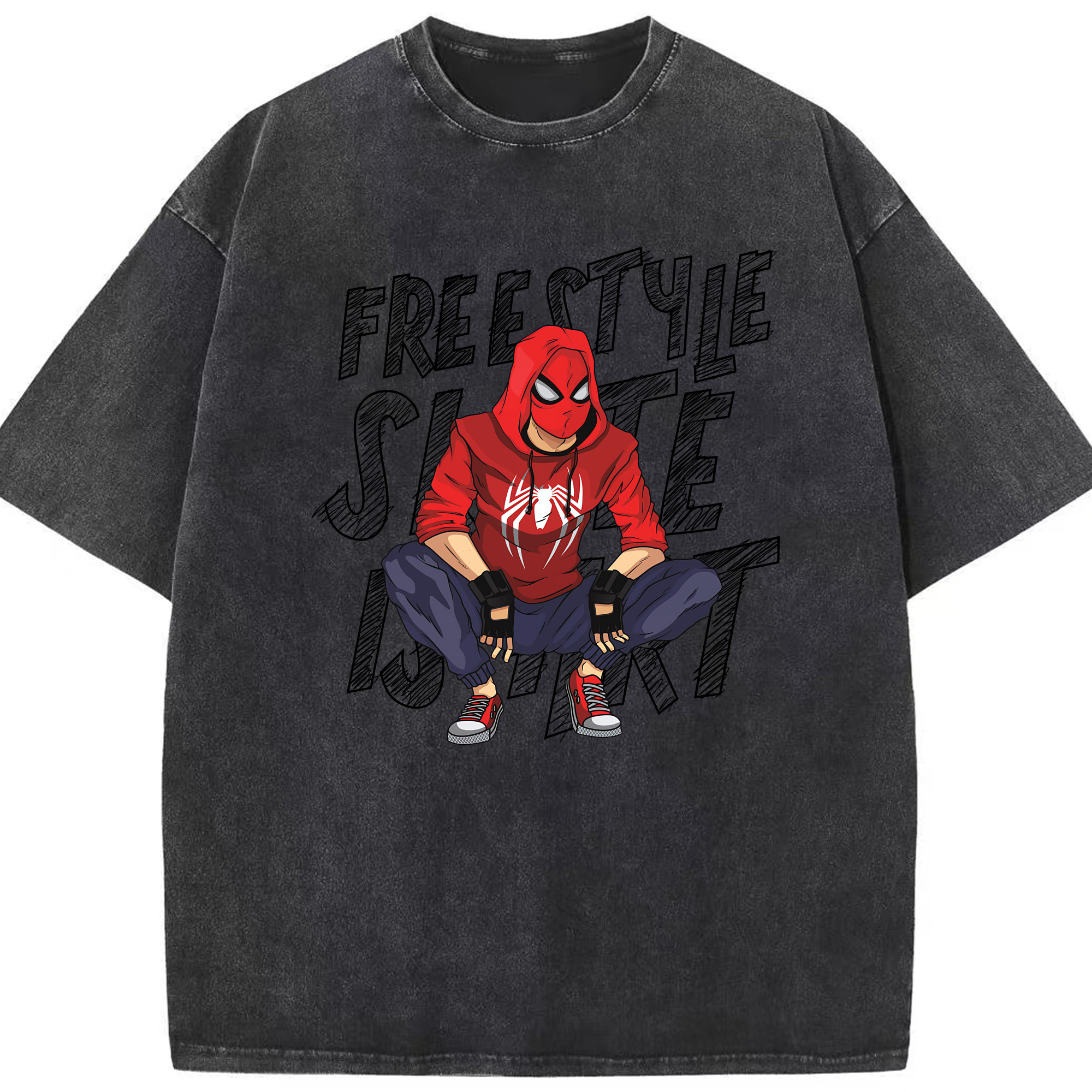（画像用） Spider Man スパイダーマン 綿100% ヴィンテージ風 半袖Tシャツ（フロントプリント）