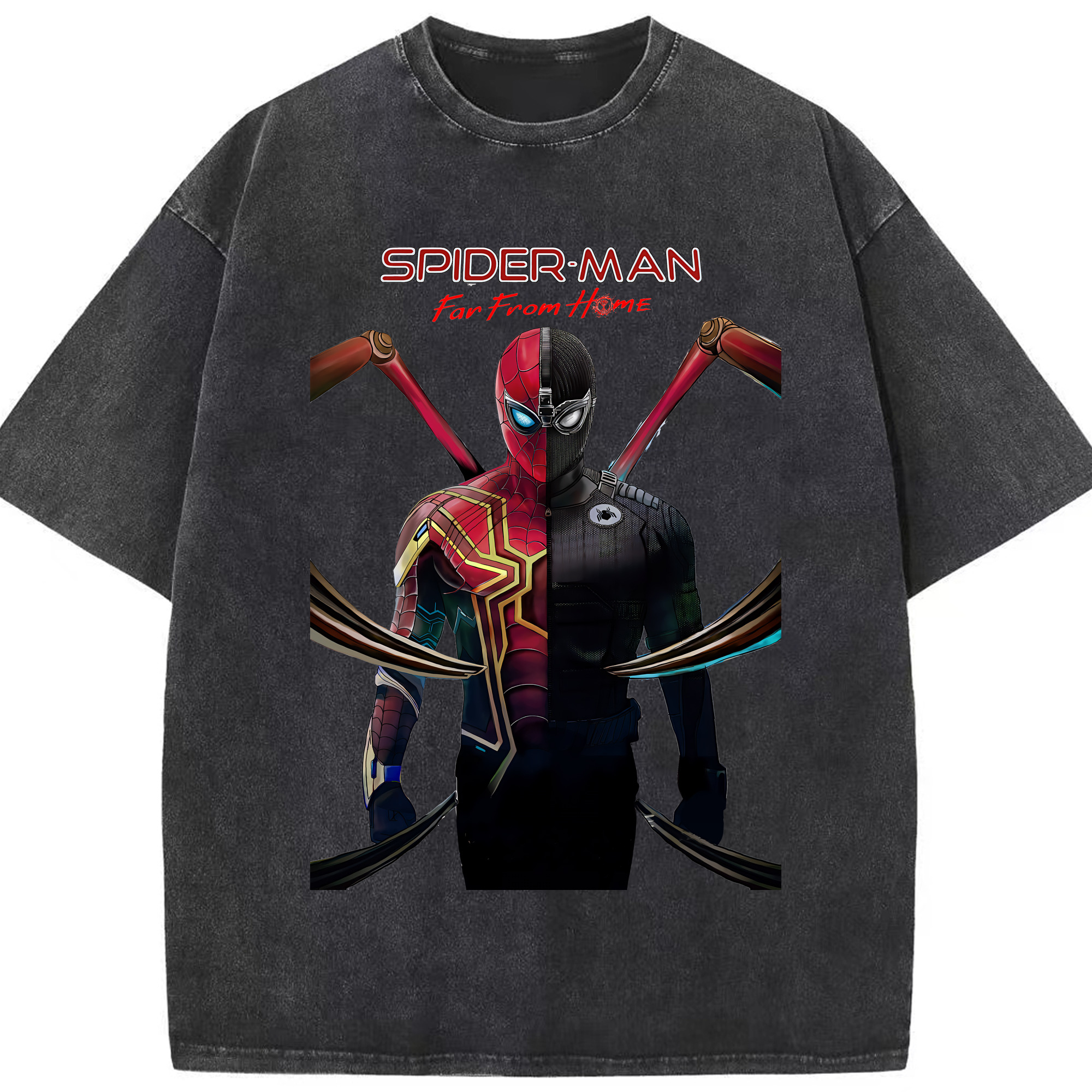 （画像用） Spider Man スパイダーマン 綿100% ヴィンテージ風 半袖Tシャツ（フロントプリント）