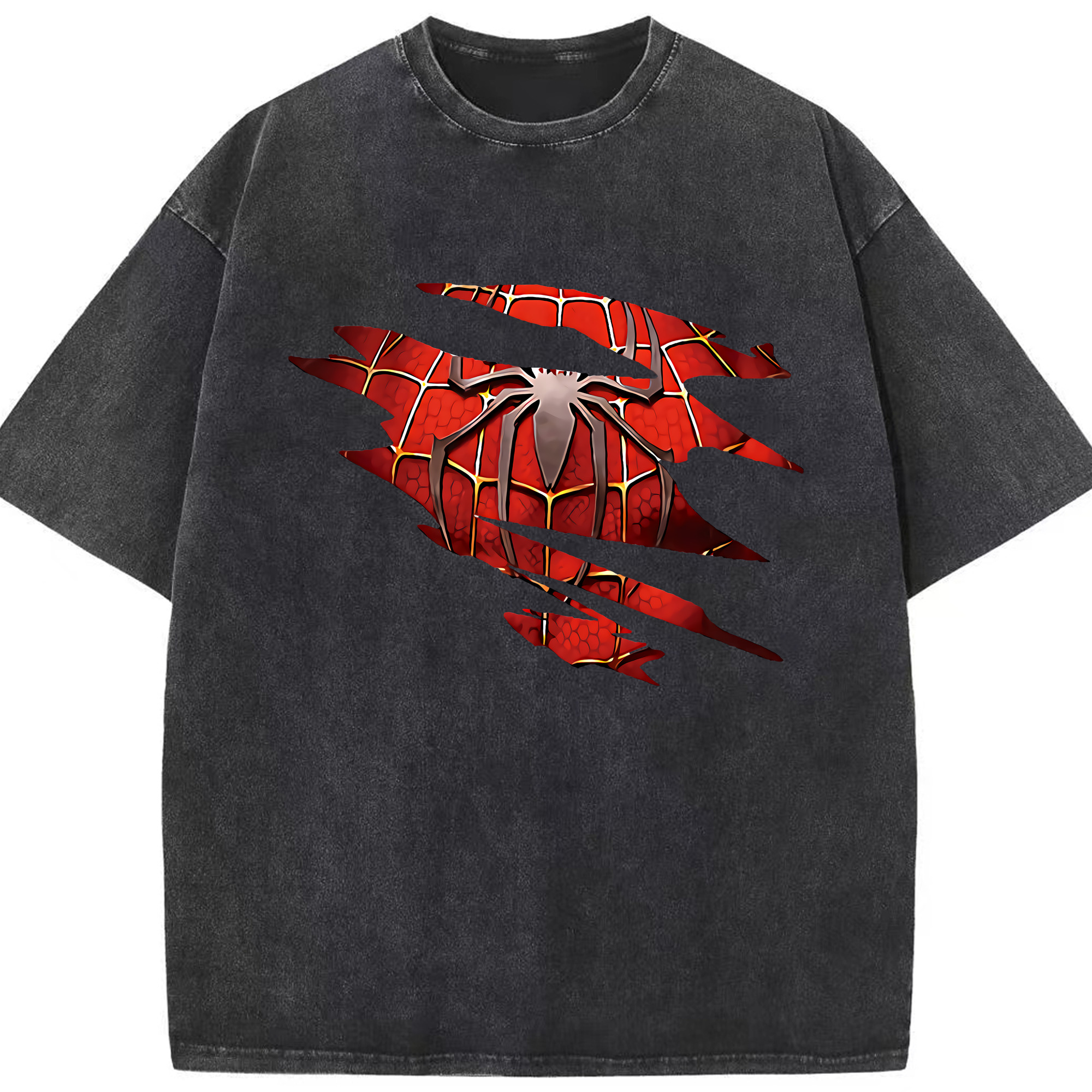 （画像用） Spider Man スパイダーマン 綿100% ヴィンテージ風 半袖Tシャツ（フロントプリント）