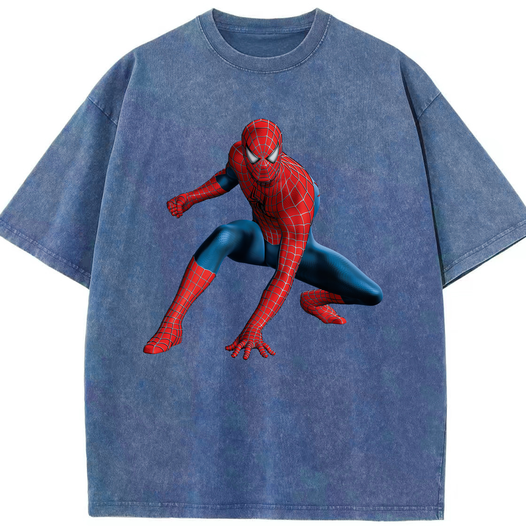 （画像用） Spider Man スパイダーマン 綿100% ヴィンテージ風 半袖Tシャツ（フロントプリント）