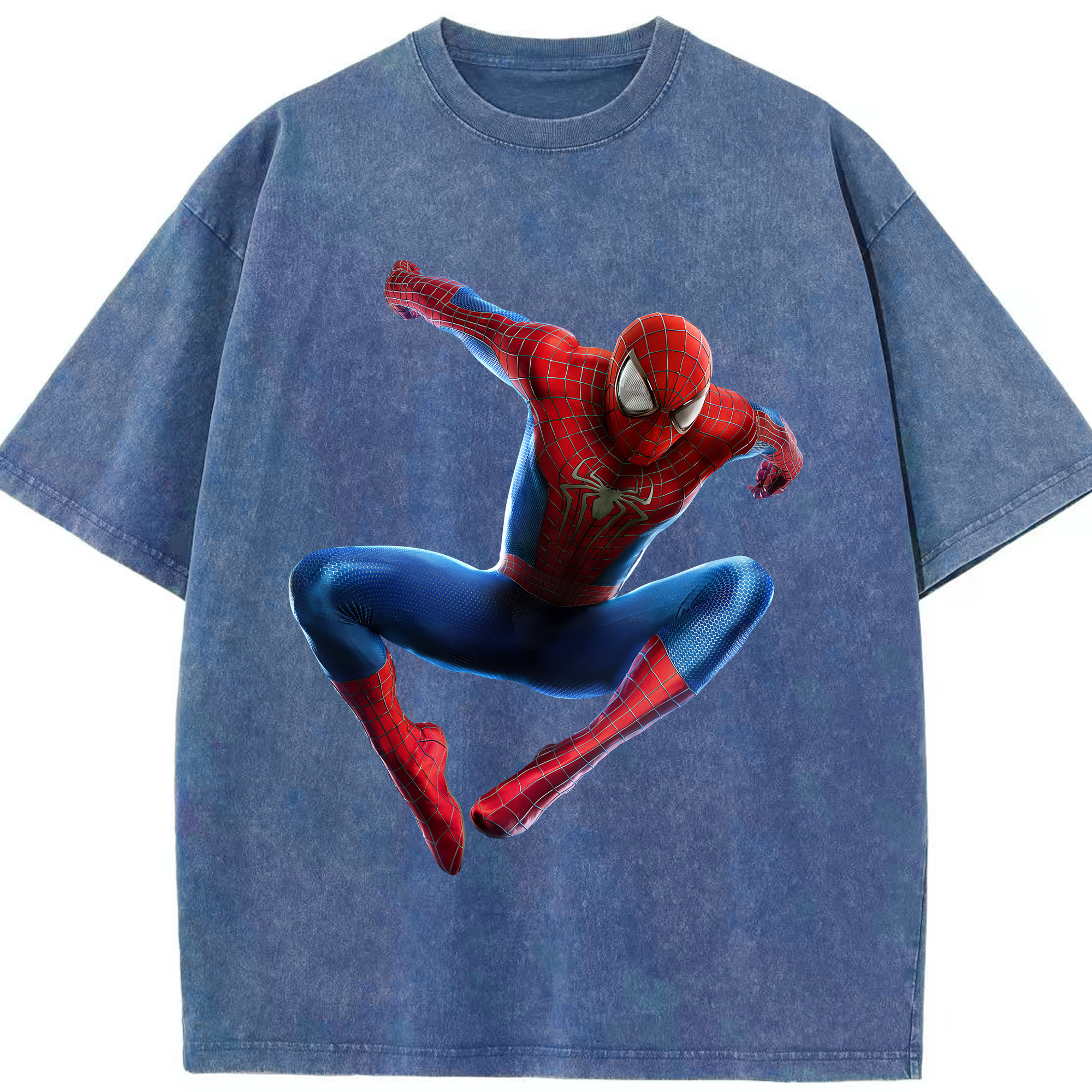 （画像用） Spider Man スパイダーマン 綿100% ヴィンテージ風 半袖Tシャツ（フロントプリント）