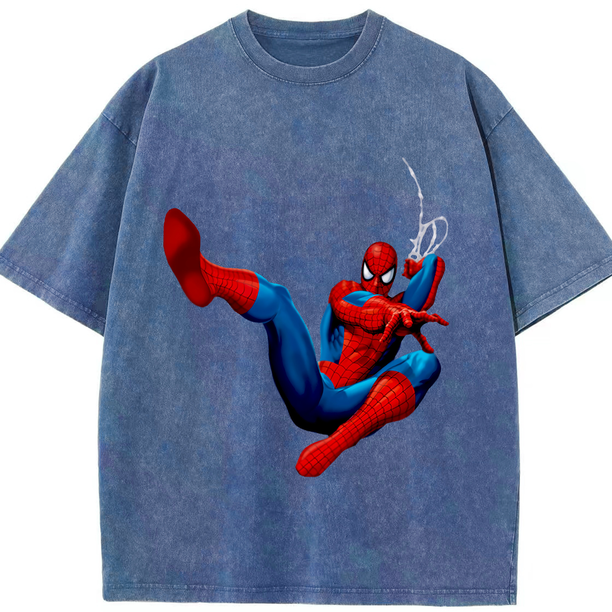（画像用） Spider Man スパイダーマン 綿100% ヴィンテージ風 半袖Tシャツ（フロントプリント）