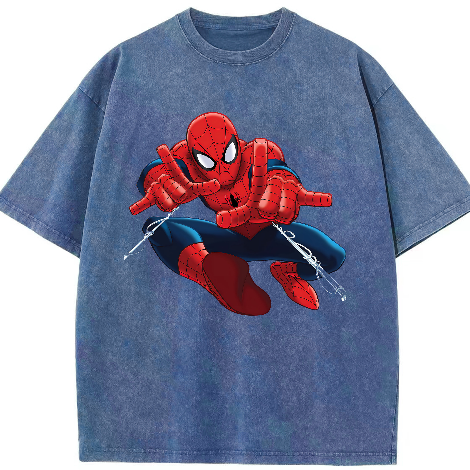 Spider Man スパイダーマン 綿100% ヴィンテージ風 半袖Tシャツ（フロントプリント）