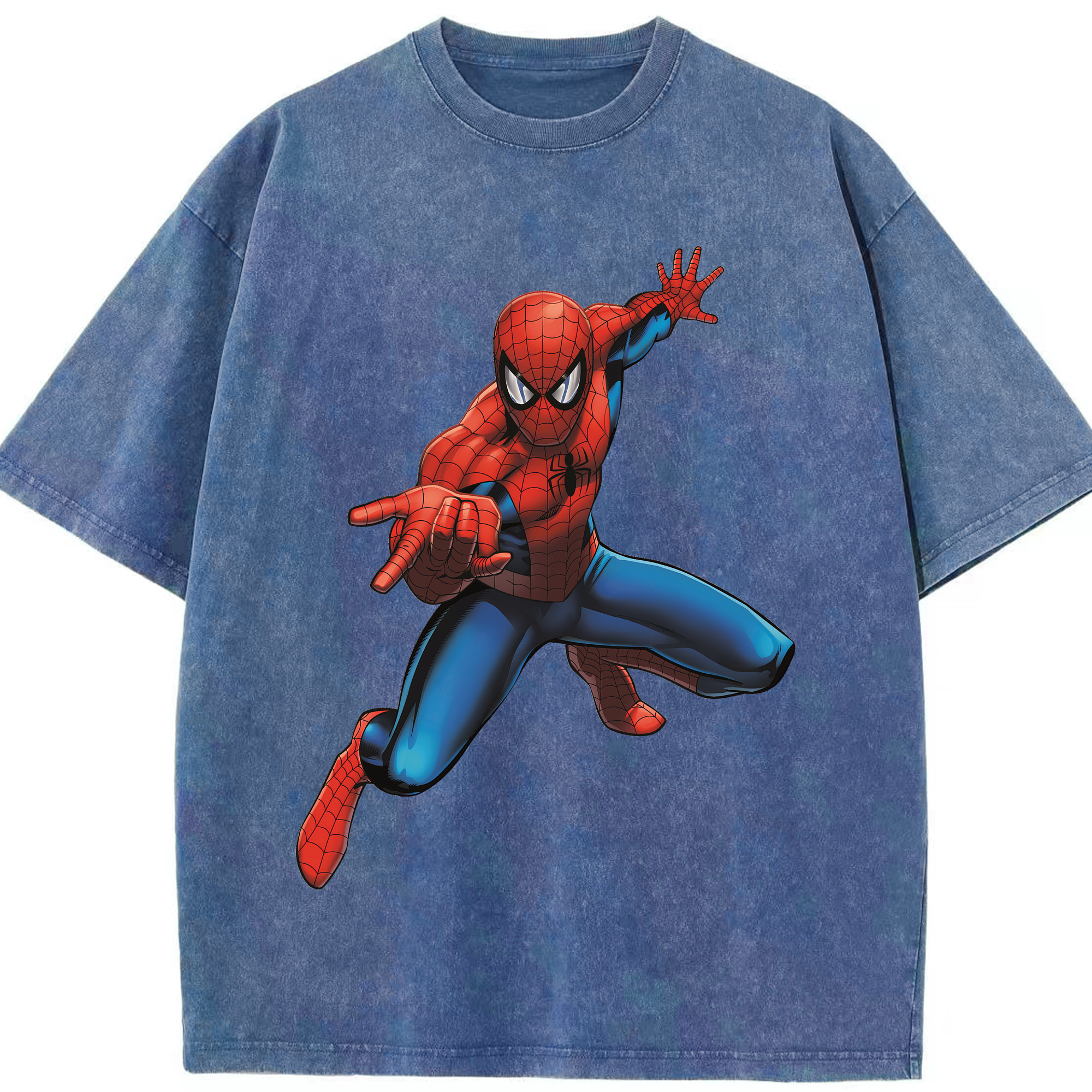 （画像用） Spider Man スパイダーマン 綿100% ヴィンテージ風 半袖Tシャツ（フロントプリント）