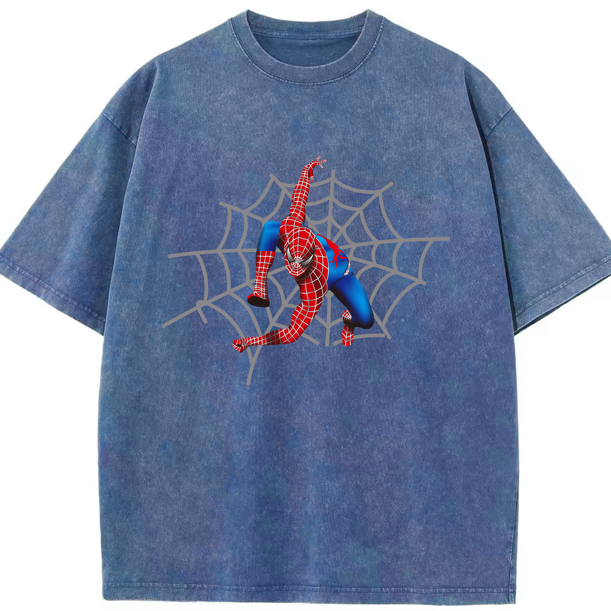 （画像用） Spider Man スパイダーマン 綿100% ヴィンテージ風 半袖Tシャツ（フロントプリント）