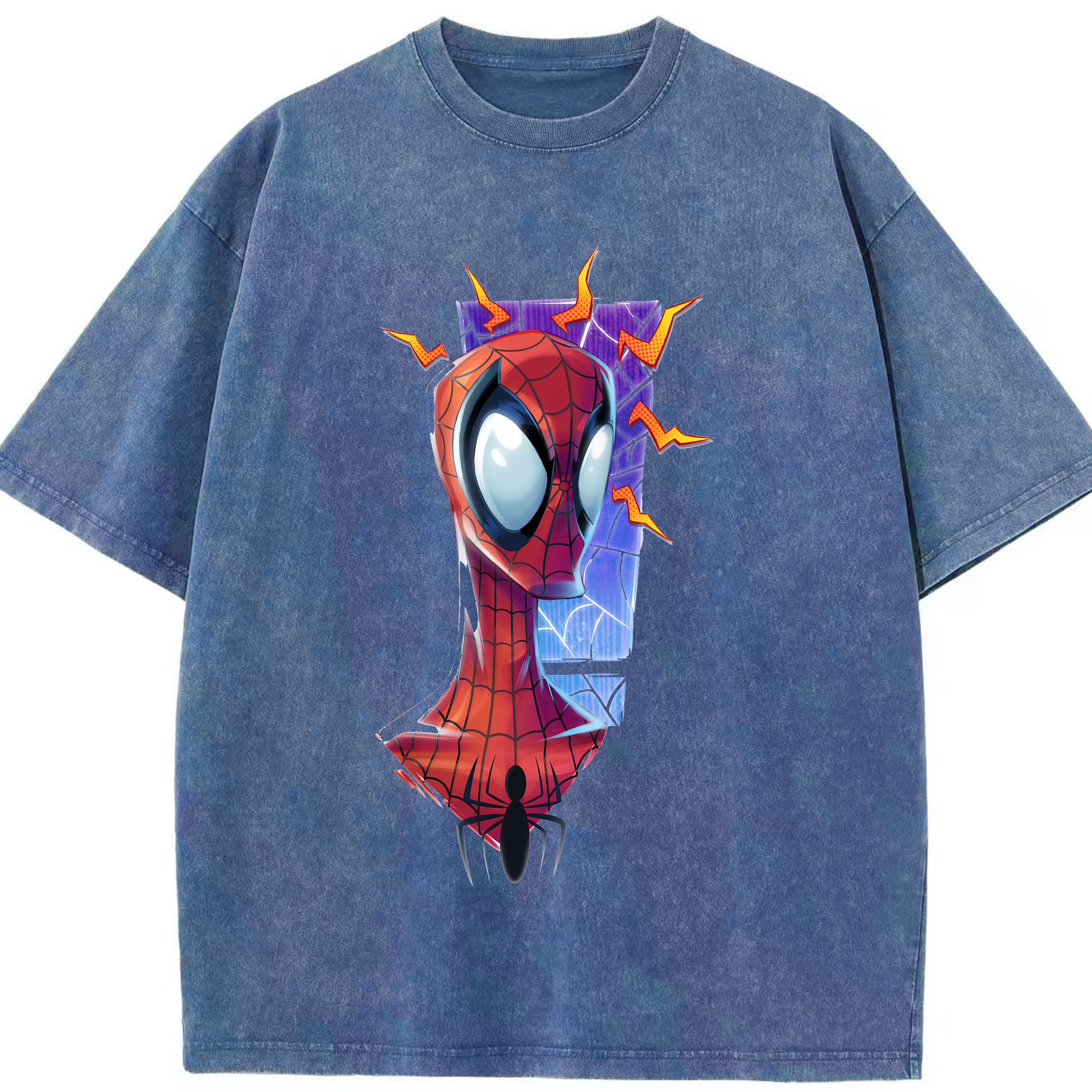 （画像用） Spider Man スパイダーマン 綿100% ヴィンテージ風 半袖Tシャツ（フロントプリント）
