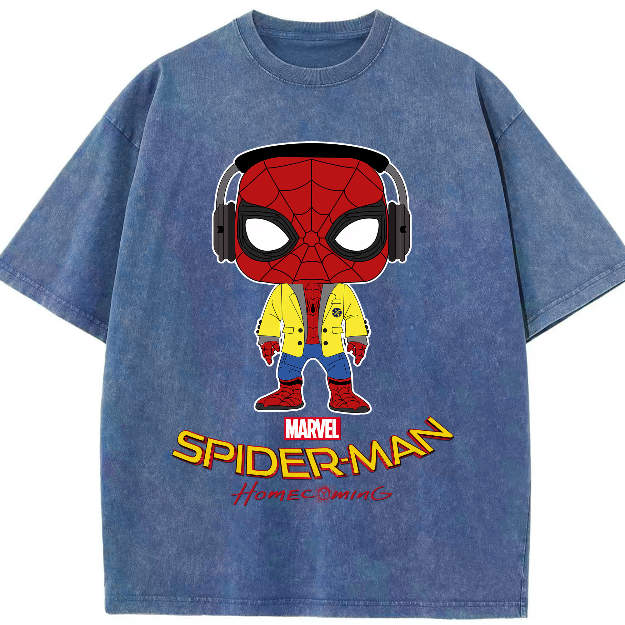 （画像用） Spider Man スパイダーマン 綿100% ヴィンテージ風 半袖Tシャツ（フロントプリント）