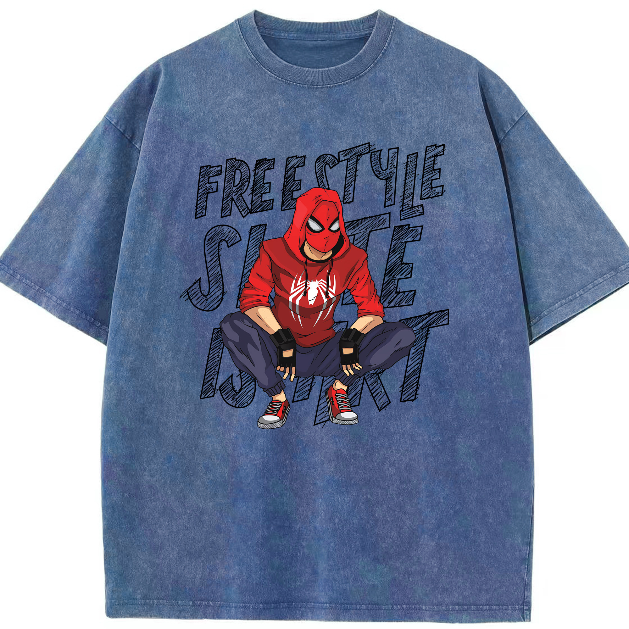 （画像用） Spider Man スパイダーマン 綿100% ヴィンテージ風 半袖Tシャツ（フロントプリント）