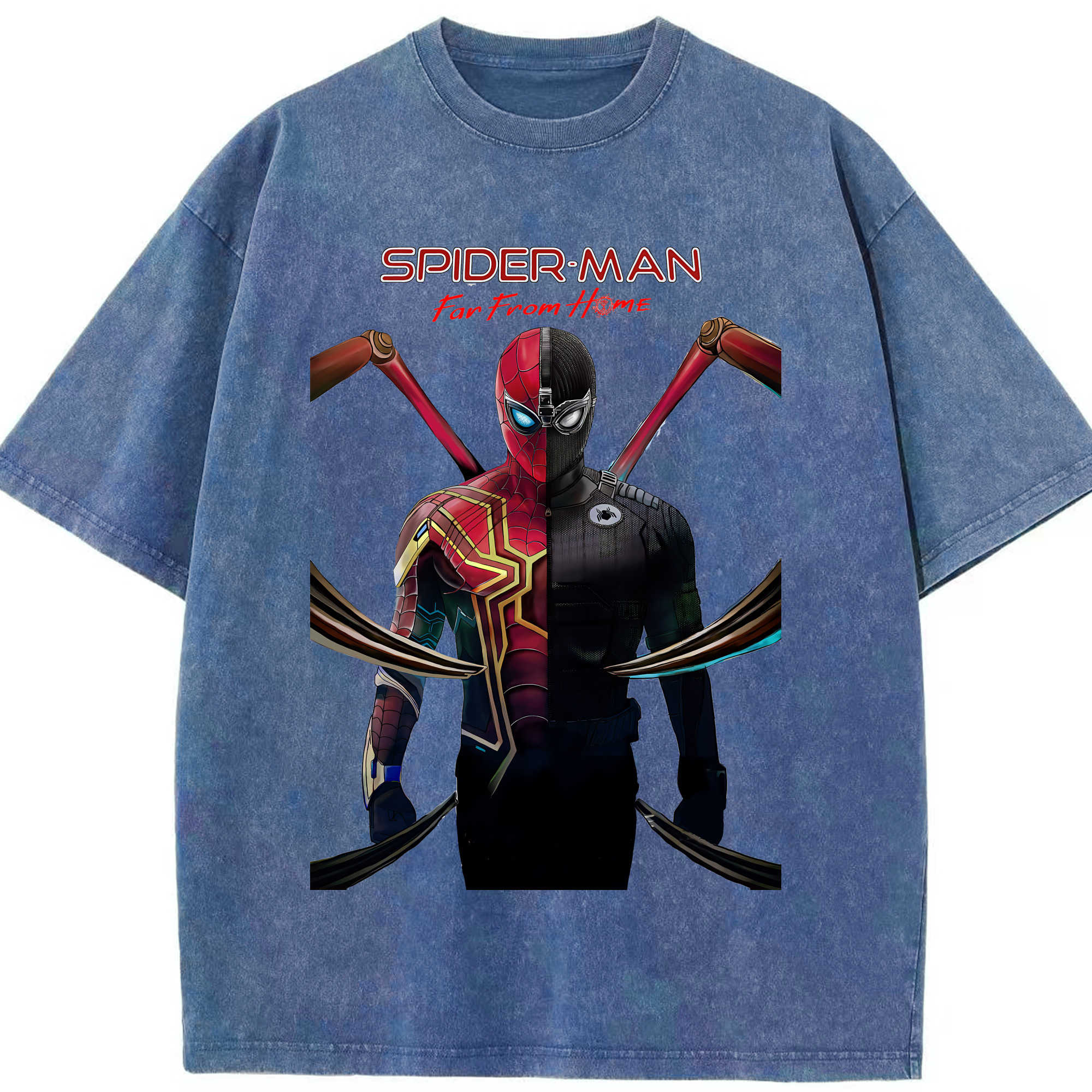 （画像用） Spider Man スパイダーマン 綿100% ヴィンテージ風 半袖Tシャツ（フロントプリント）