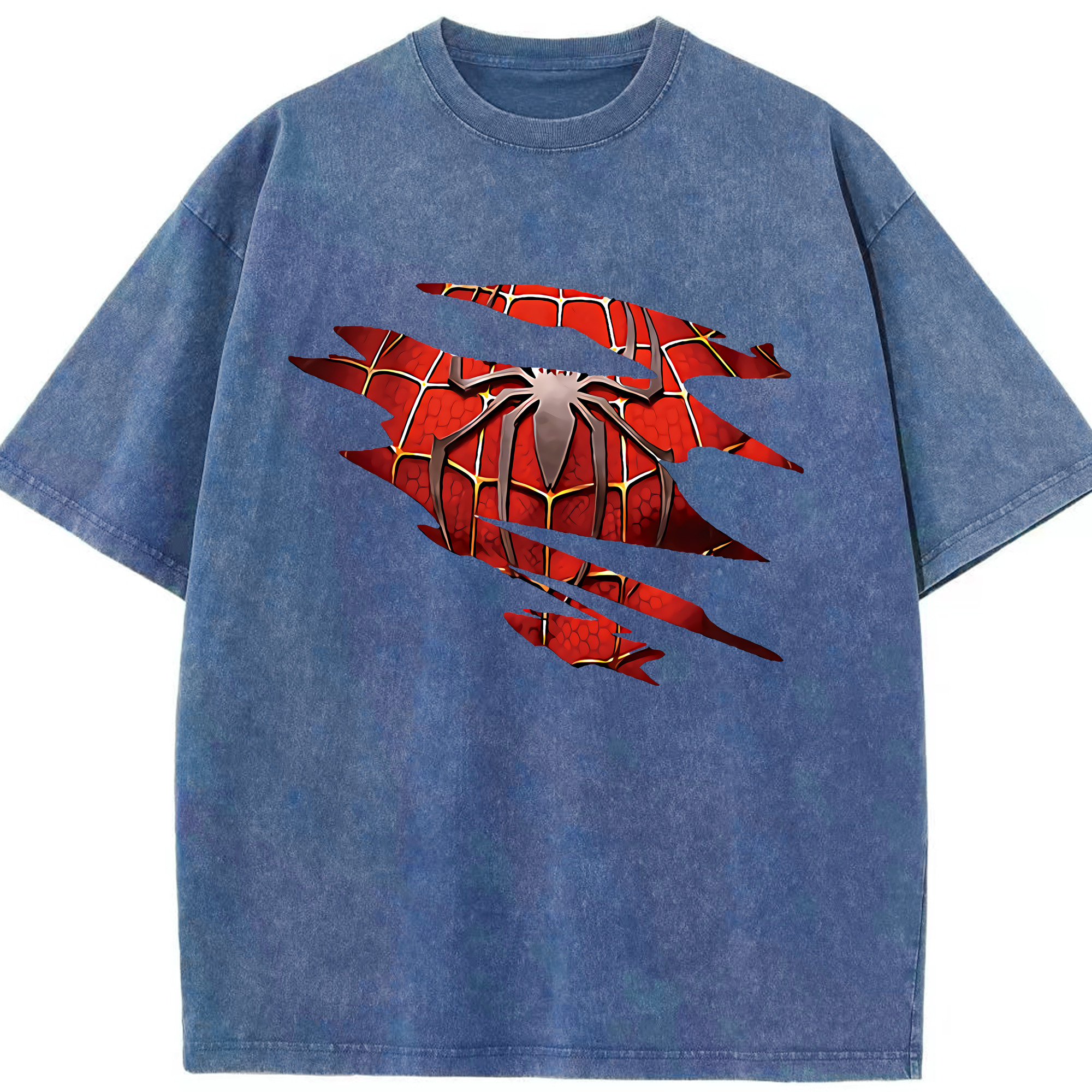 （画像用） Spider Man スパイダーマン 綿100% ヴィンテージ風 半袖Tシャツ（フロントプリント）