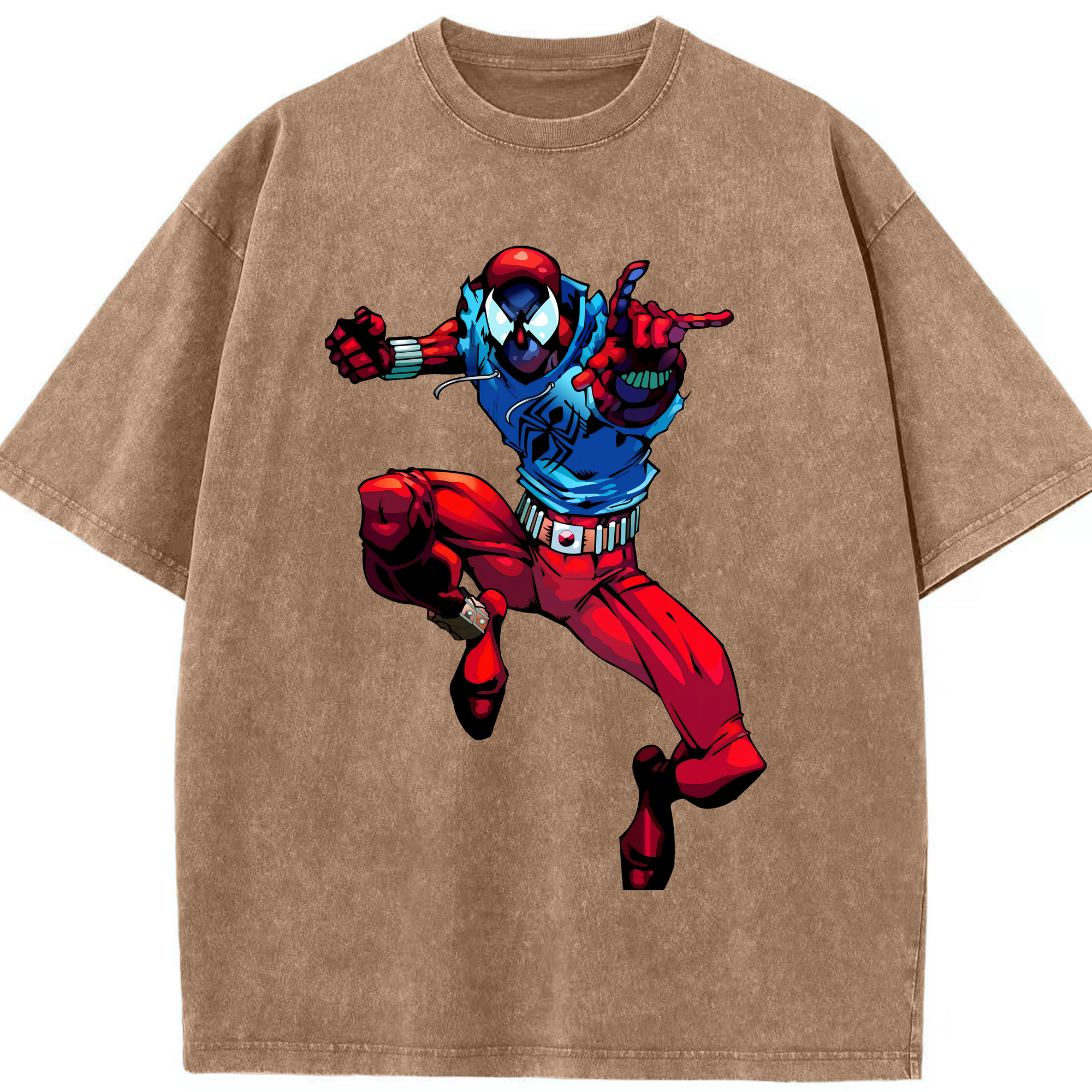 （画像用） Spider Man スパイダーマン 綿100% ヴィンテージ風 半袖Tシャツ（フロントプリント）