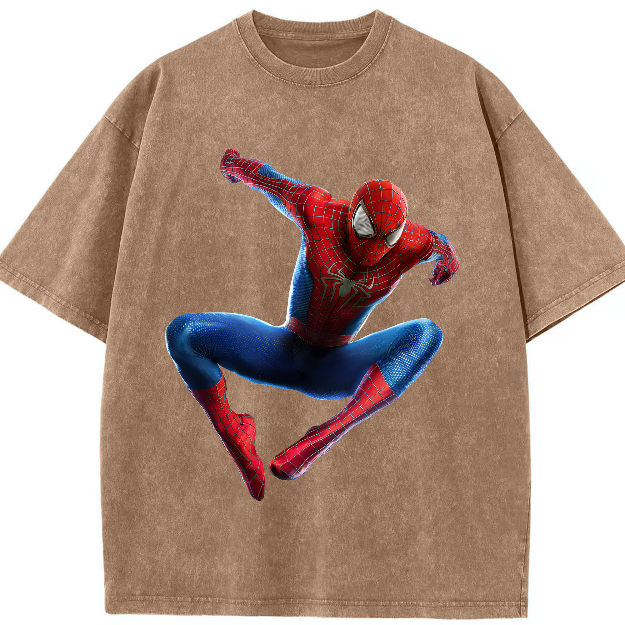 （画像用） Spider Man スパイダーマン 綿100% ヴィンテージ風 半袖Tシャツ（フロントプリント）