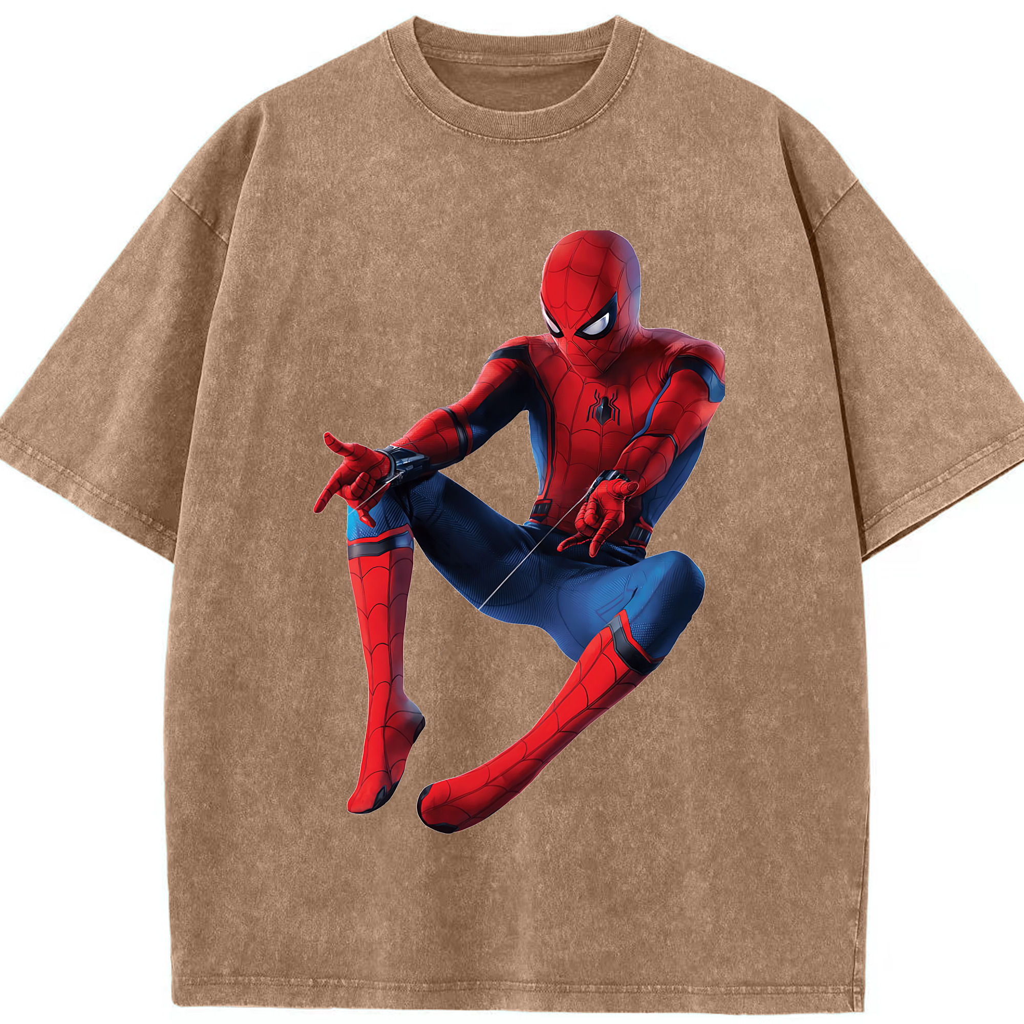 （画像用） Spider Man スパイダーマン 綿100% ヴィンテージ風 半袖Tシャツ（フロントプリント）
