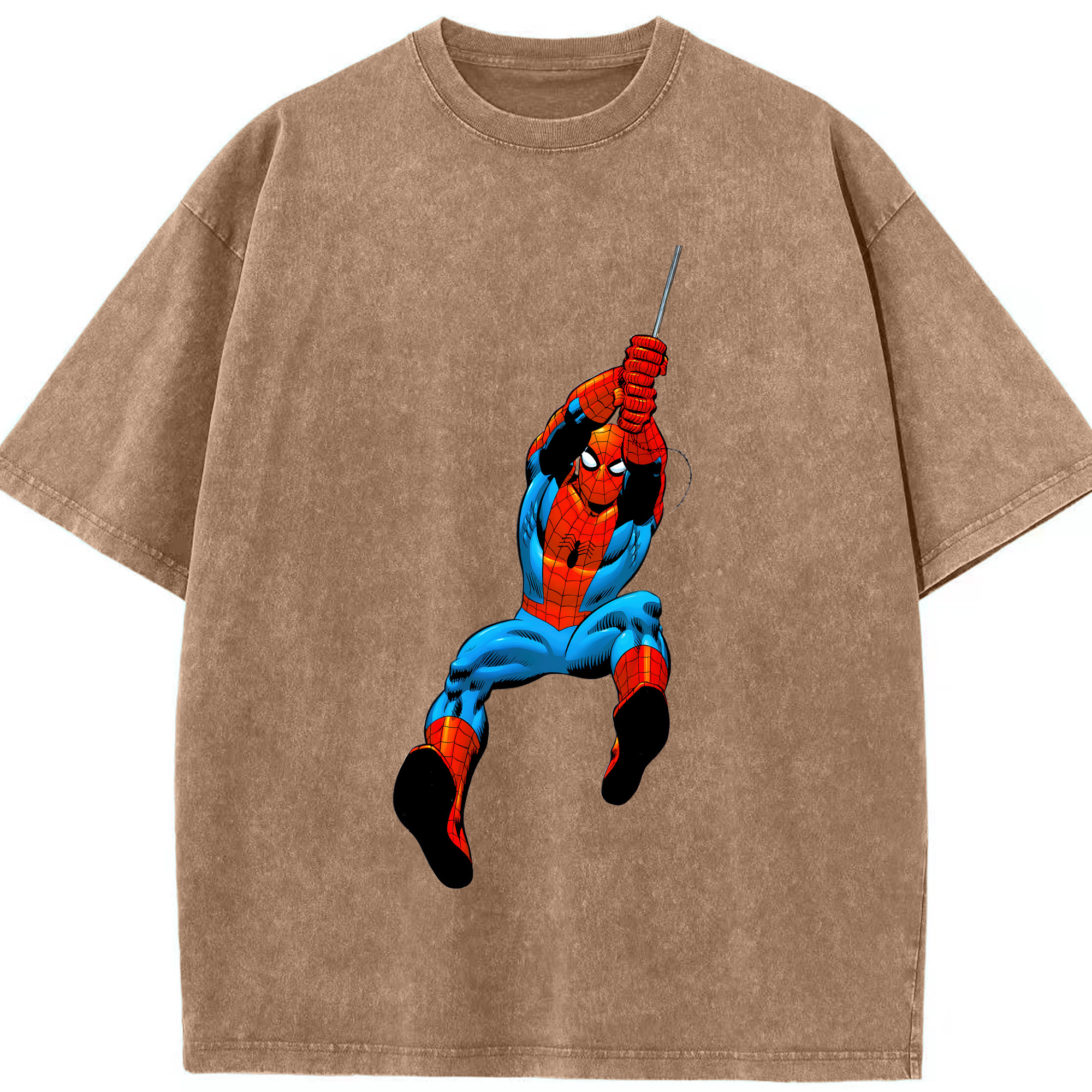 （画像用） Spider Man スパイダーマン 綿100% ヴィンテージ風 半袖Tシャツ（フロントプリント）