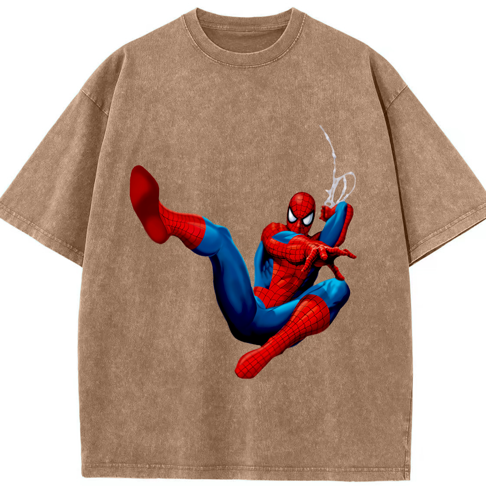 （画像用） Spider Man スパイダーマン 綿100% ヴィンテージ風 半袖Tシャツ（フロントプリント）