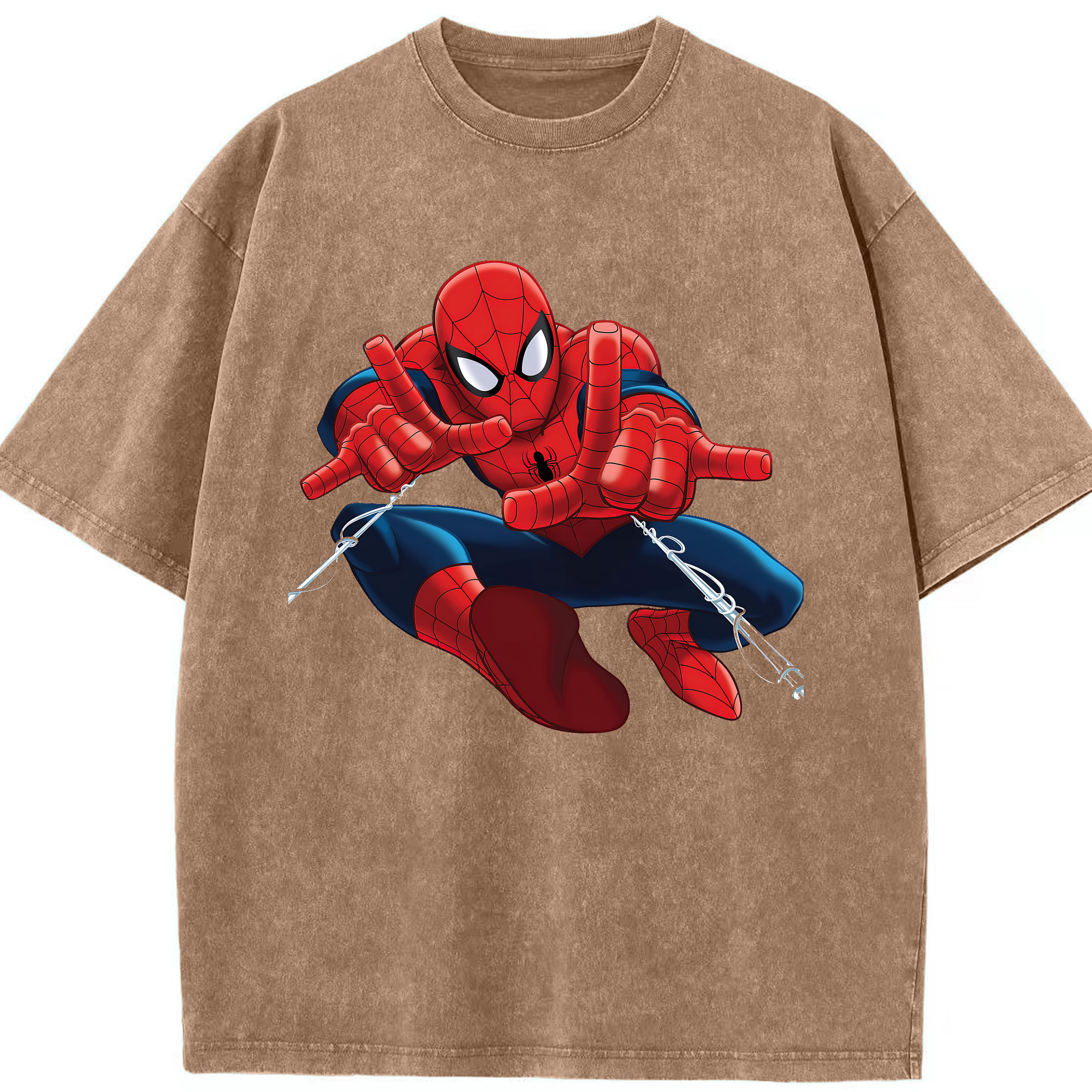 Spider Man スパイダーマン 綿100% ヴィンテージ風 半袖Tシャツ（フロントプリント）