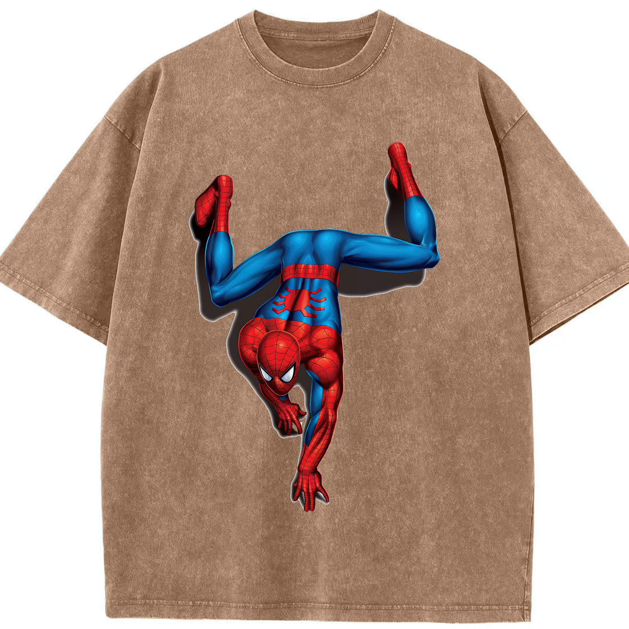 （画像用） Spider Man スパイダーマン 綿100% ヴィンテージ風 半袖Tシャツ（フロントプリント）