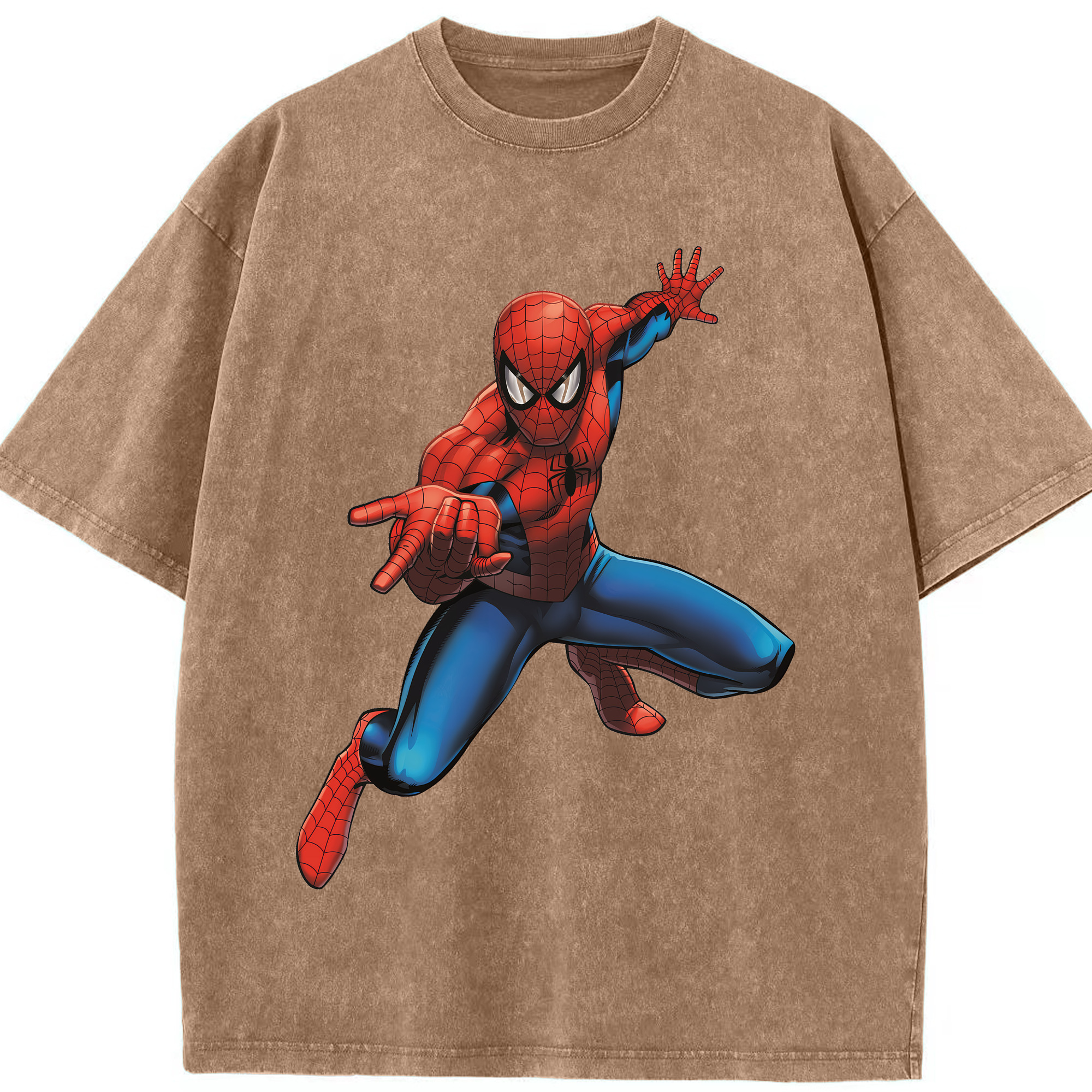 （画像用） Spider Man スパイダーマン 綿100% ヴィンテージ風 半袖Tシャツ（フロントプリント）