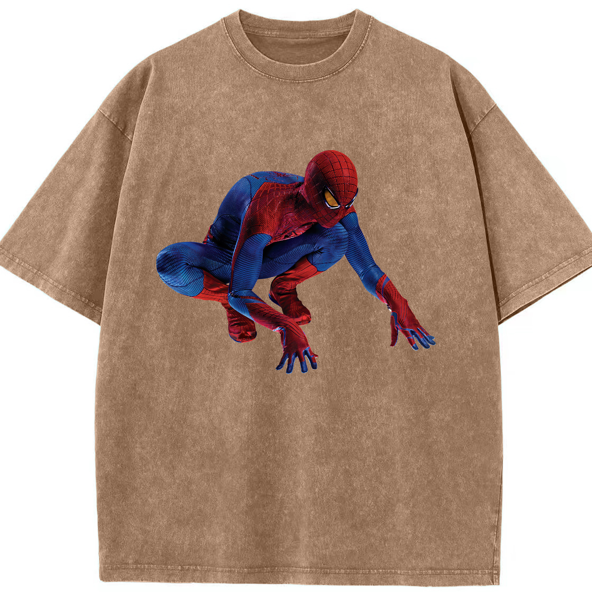 （画像用） Spider Man スパイダーマン 綿100% ヴィンテージ風 半袖Tシャツ（フロントプリント）