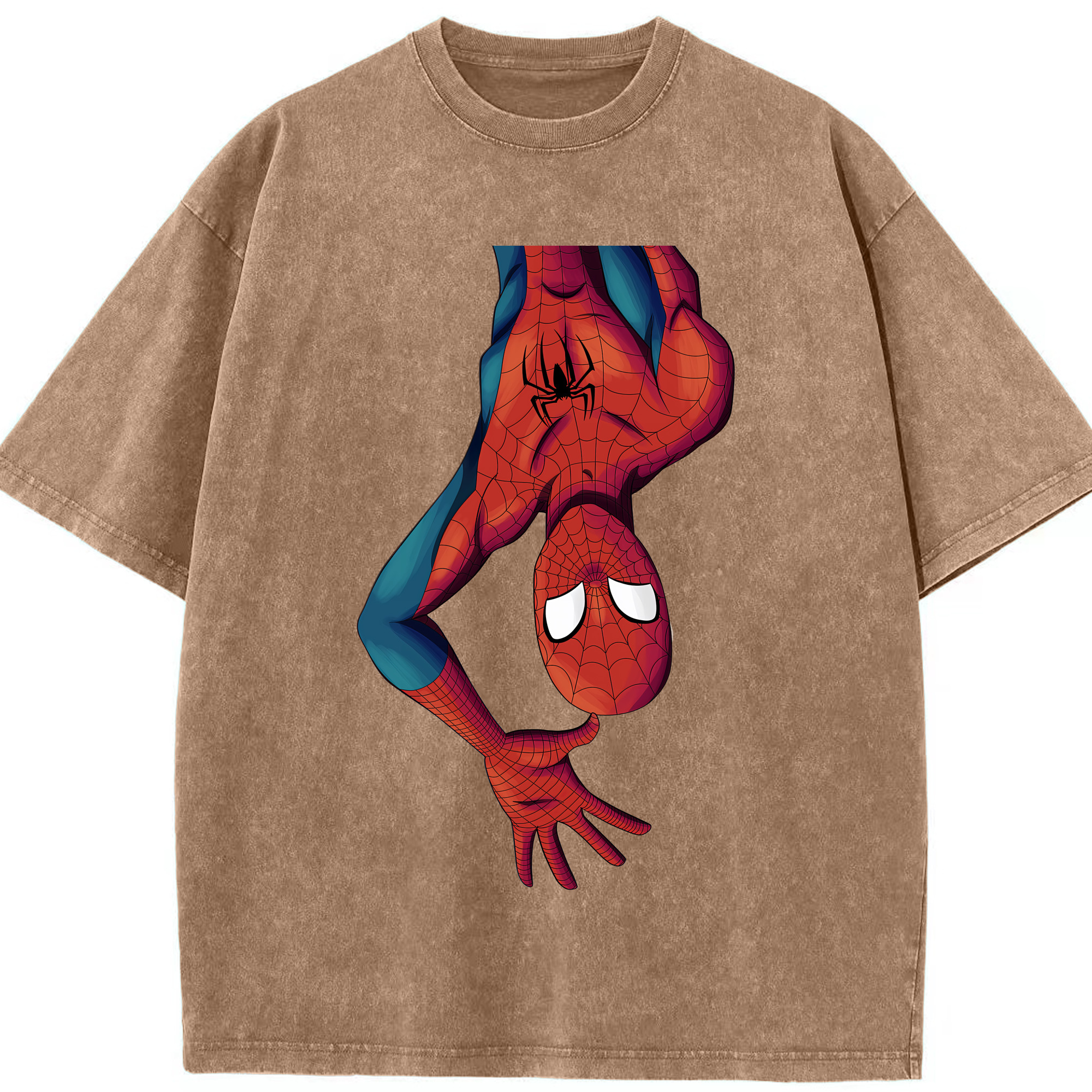 （画像用） Spider Man スパイダーマン 綿100% ヴィンテージ風 半袖Tシャツ（フロントプリント）
