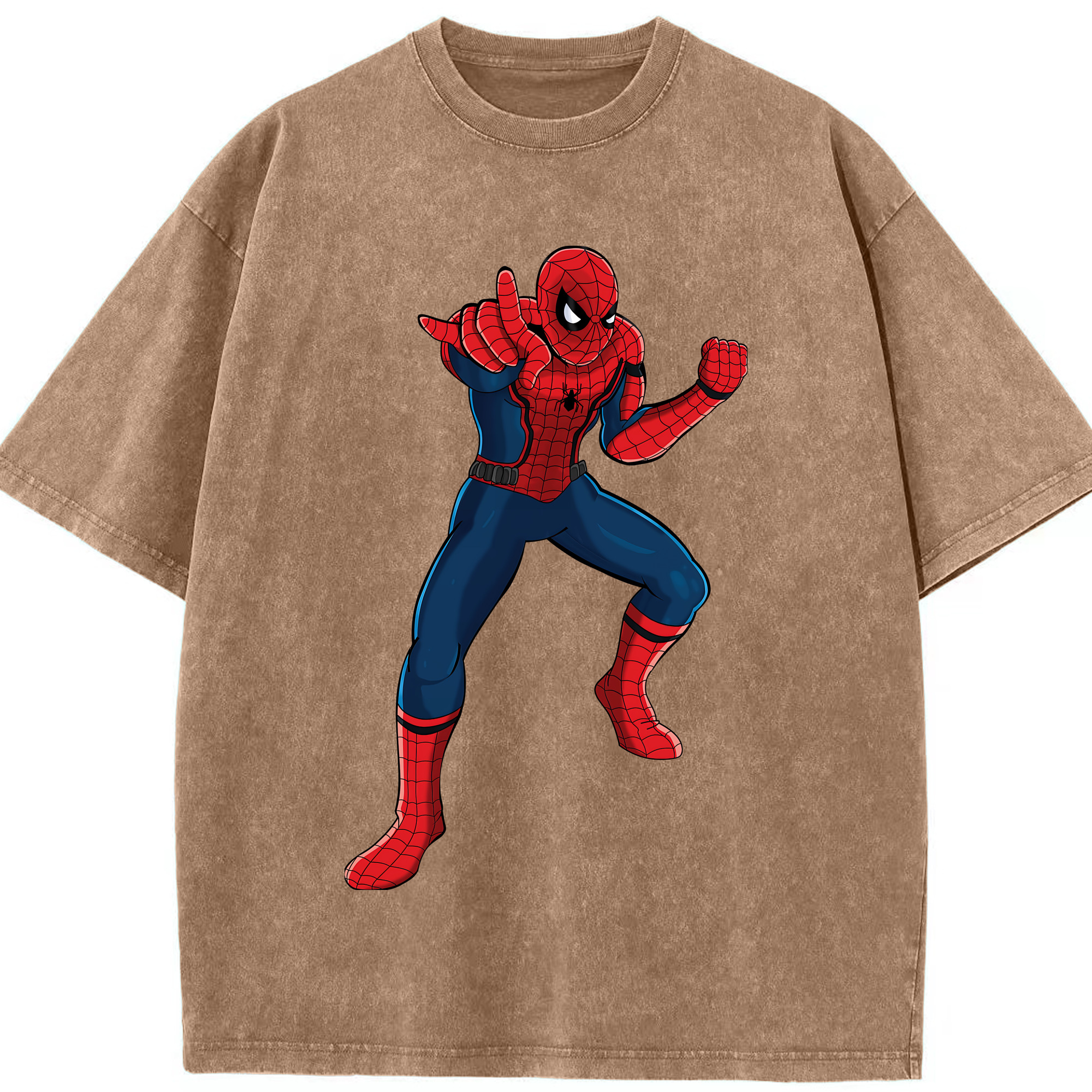 （画像用） Spider Man スパイダーマン 綿100% ヴィンテージ風 半袖Tシャツ（フロントプリント）