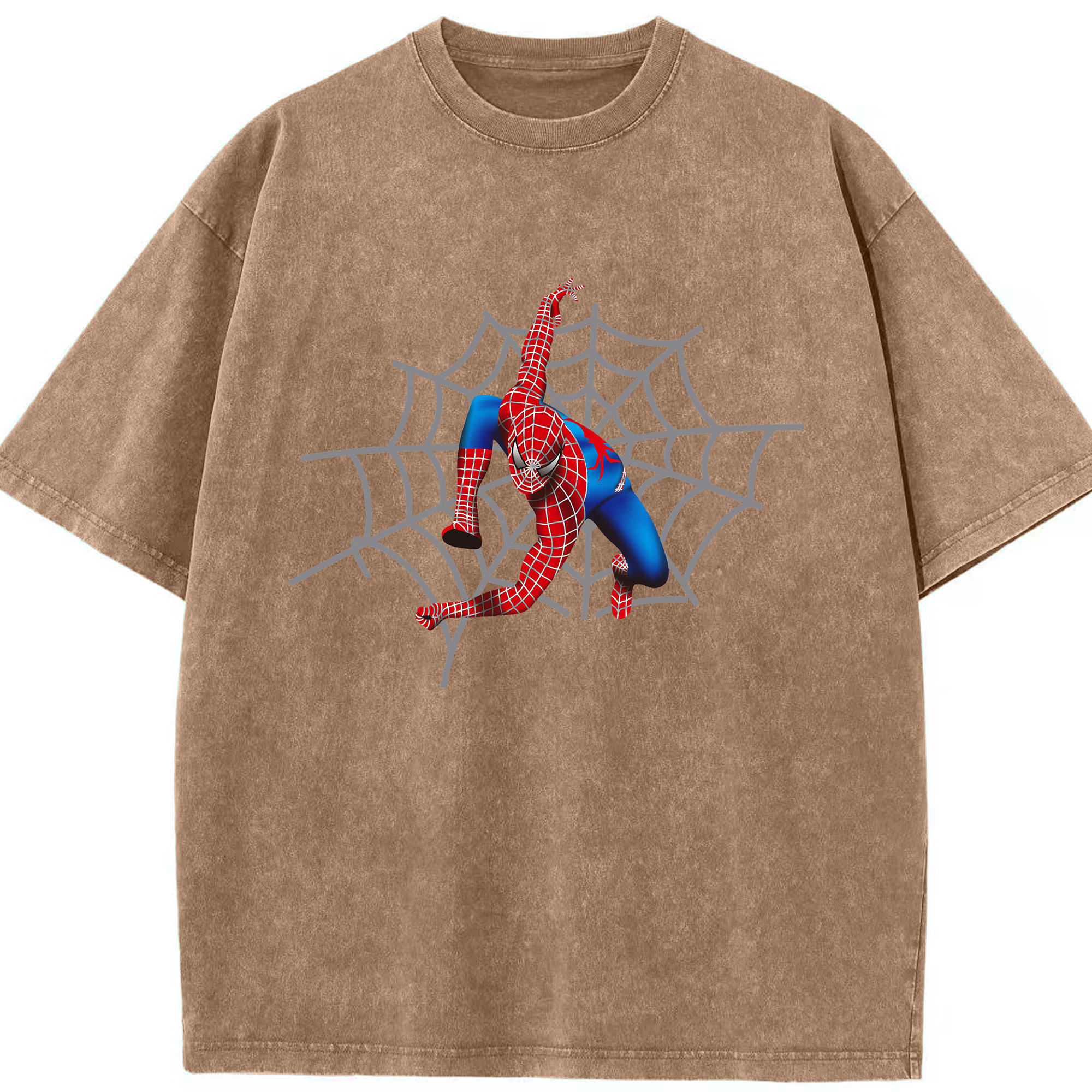 （画像用） Spider Man スパイダーマン 綿100% ヴィンテージ風 半袖Tシャツ（フロントプリント）