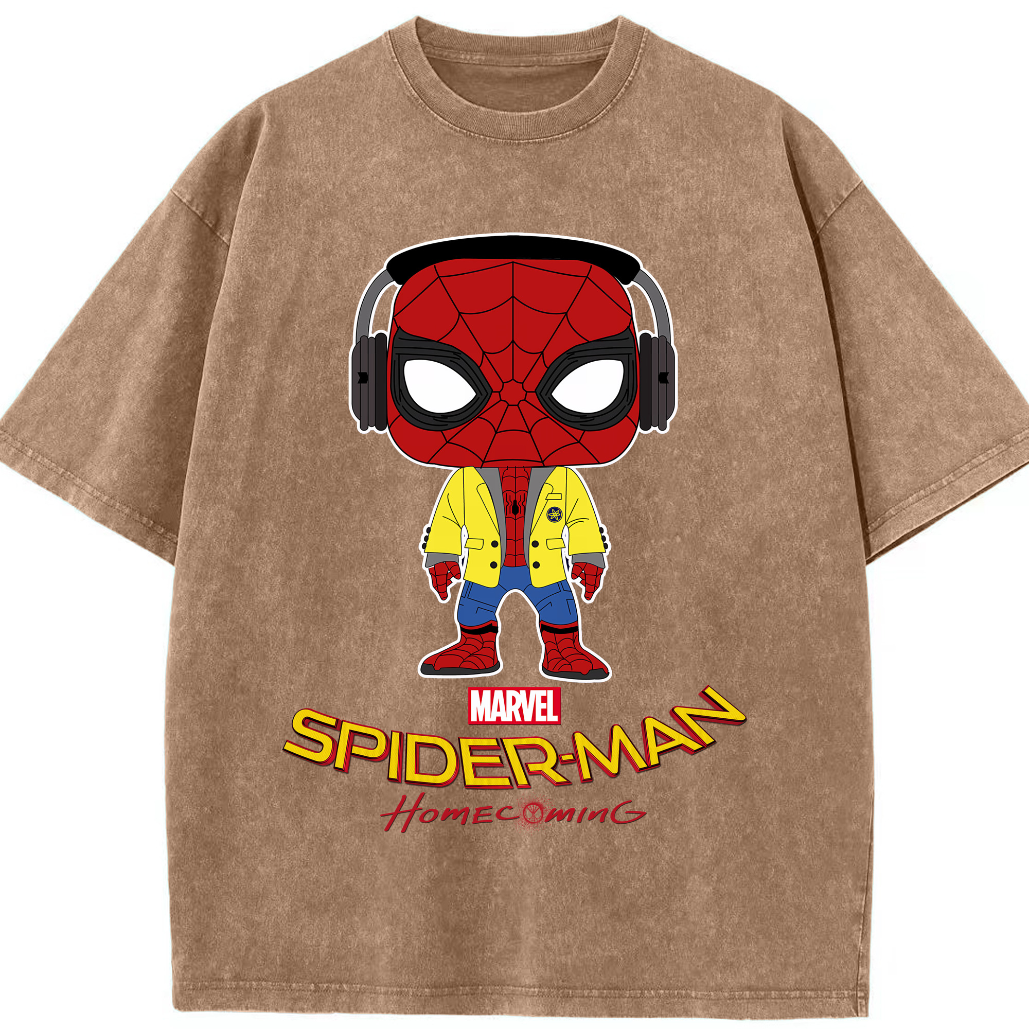 （画像用） Spider Man スパイダーマン 綿100% ヴィンテージ風 半袖Tシャツ（フロントプリント）