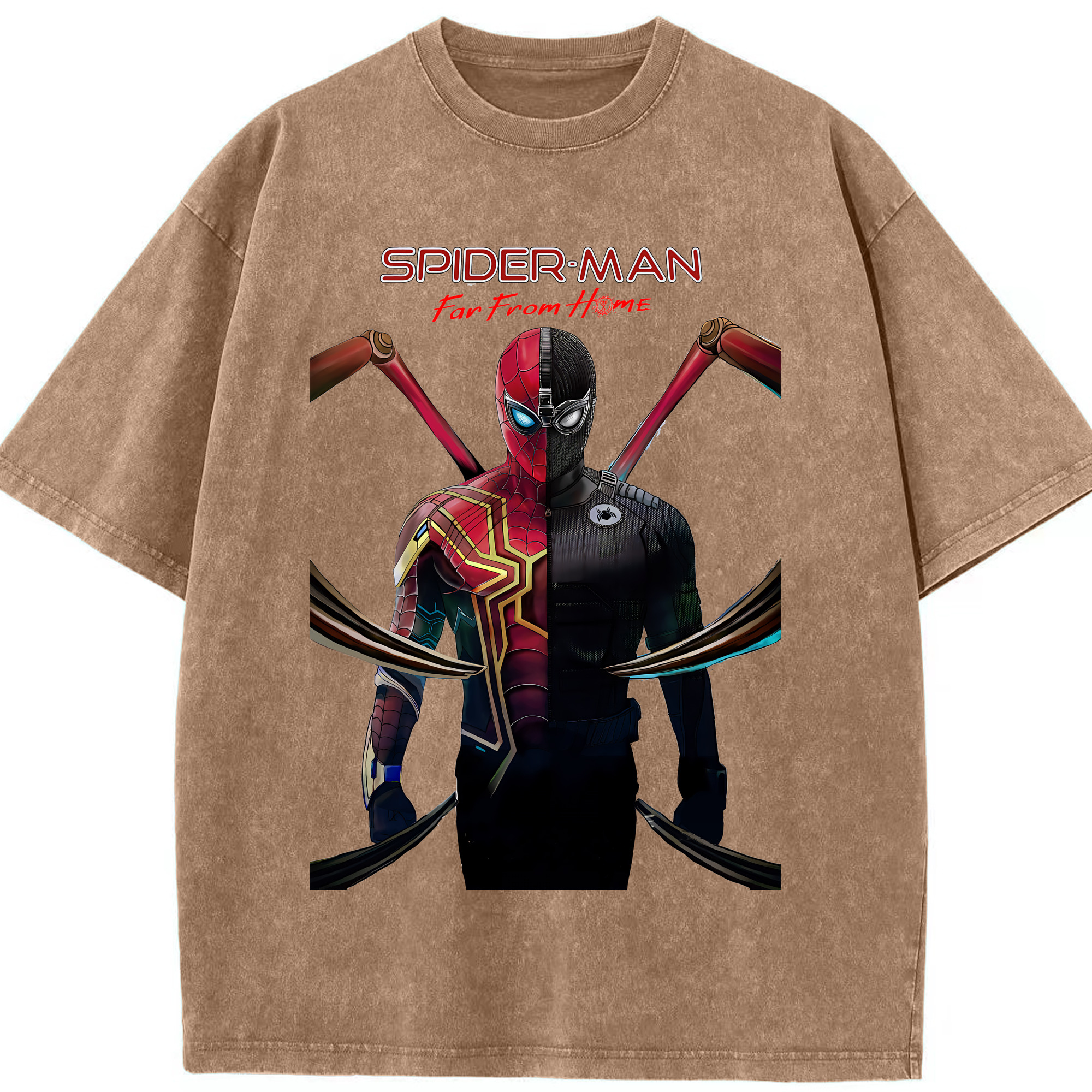 （画像用） Spider Man スパイダーマン 綿100% ヴィンテージ風 半袖Tシャツ（フロントプリント）