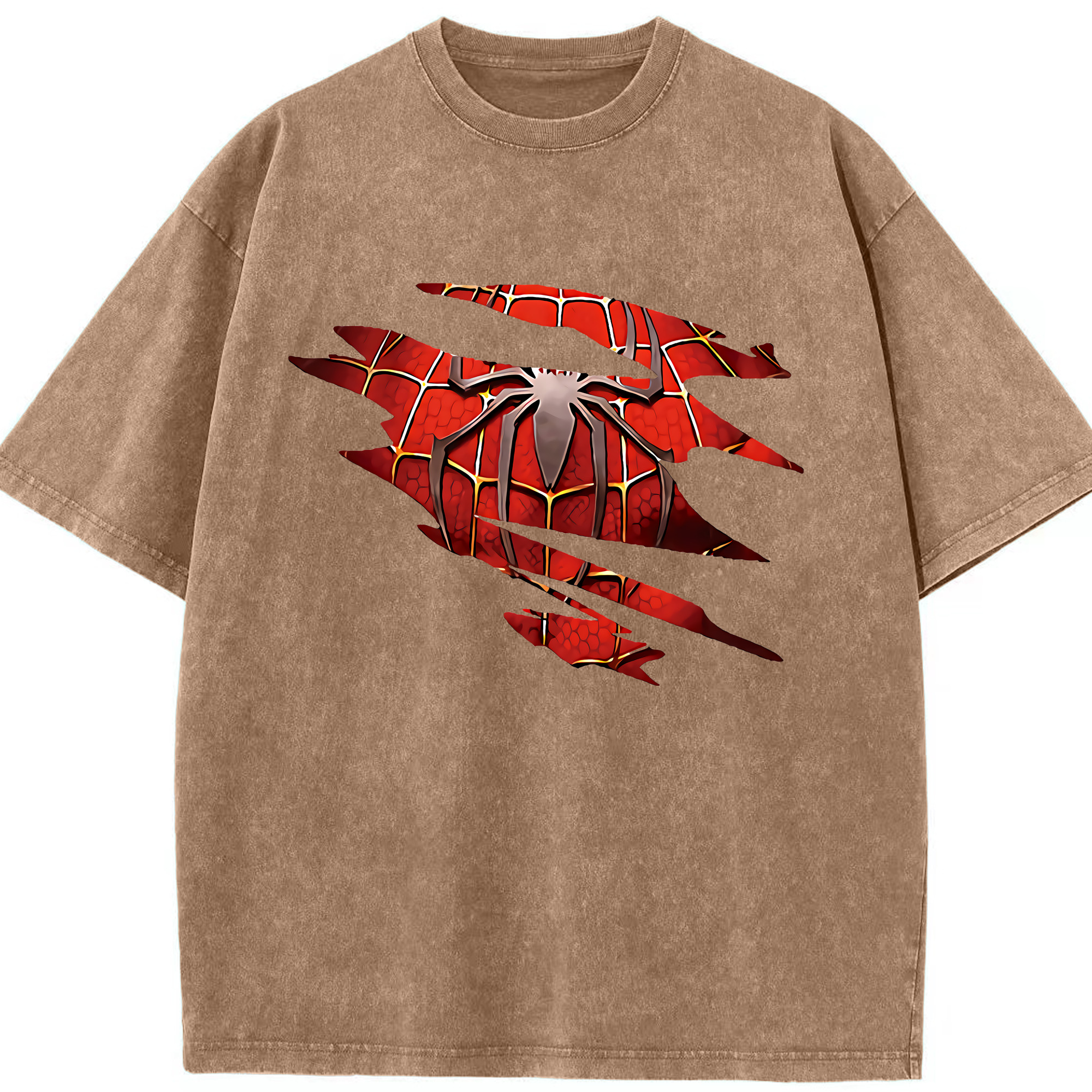 （画像用） Spider Man スパイダーマン 綿100% ヴィンテージ風 半袖Tシャツ（フロントプリント）