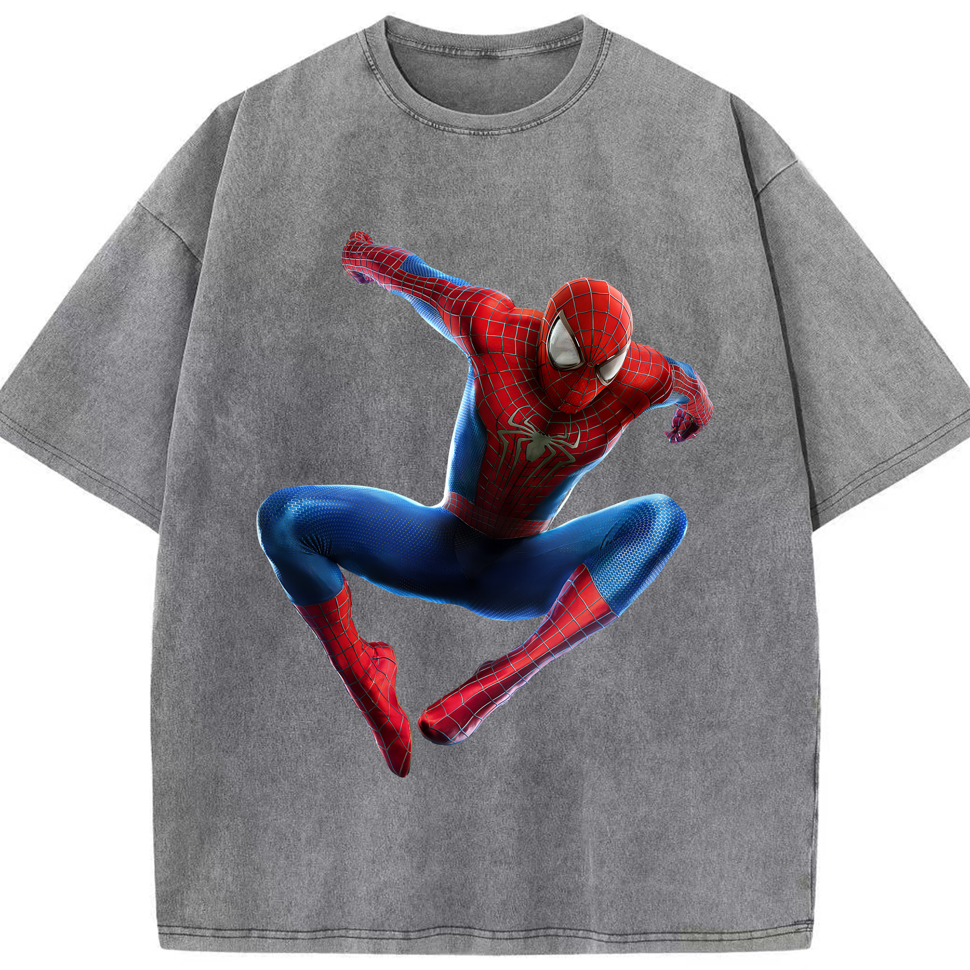 （画像用） Spider Man スパイダーマン 綿100% ヴィンテージ風 半袖Tシャツ（フロントプリント）